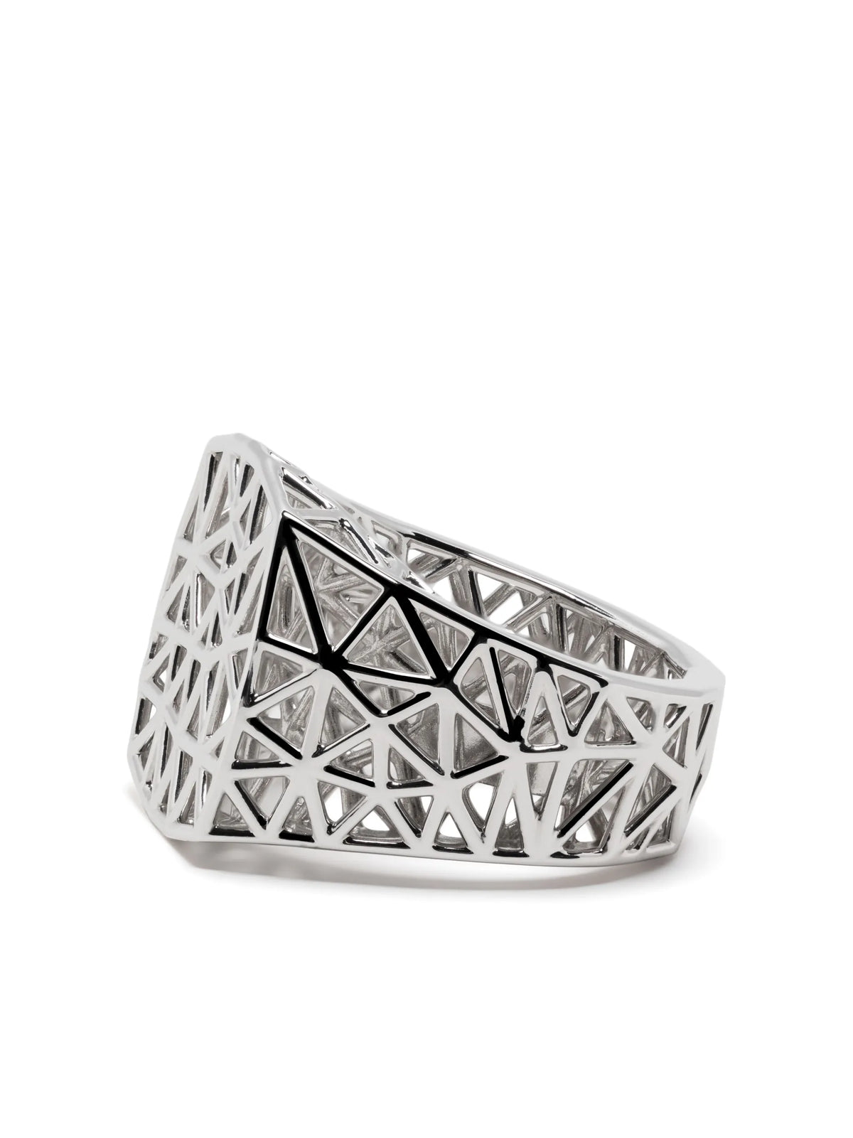 Mesh sterling silver signet ring