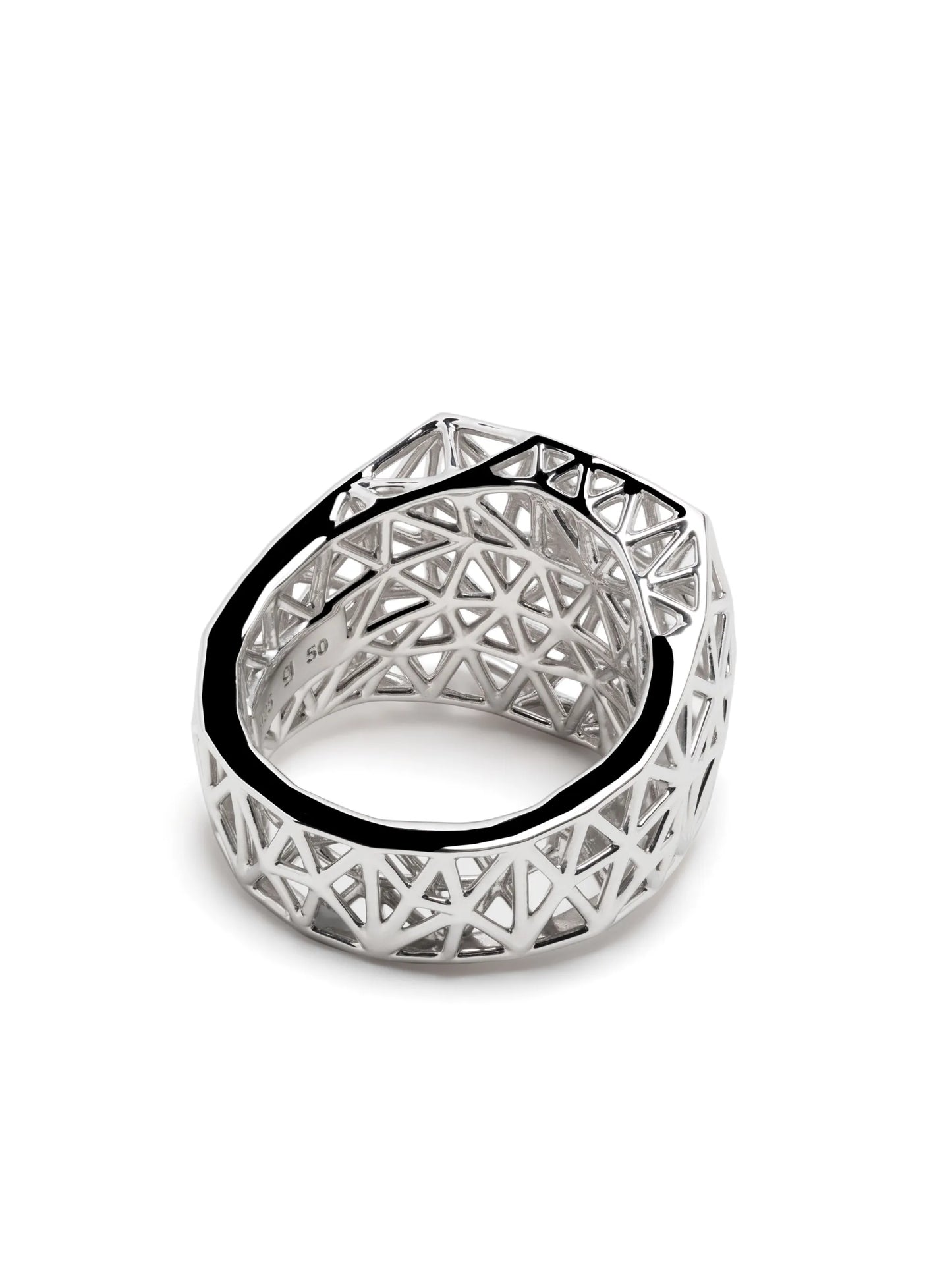 Mesh sterling silver signet ring