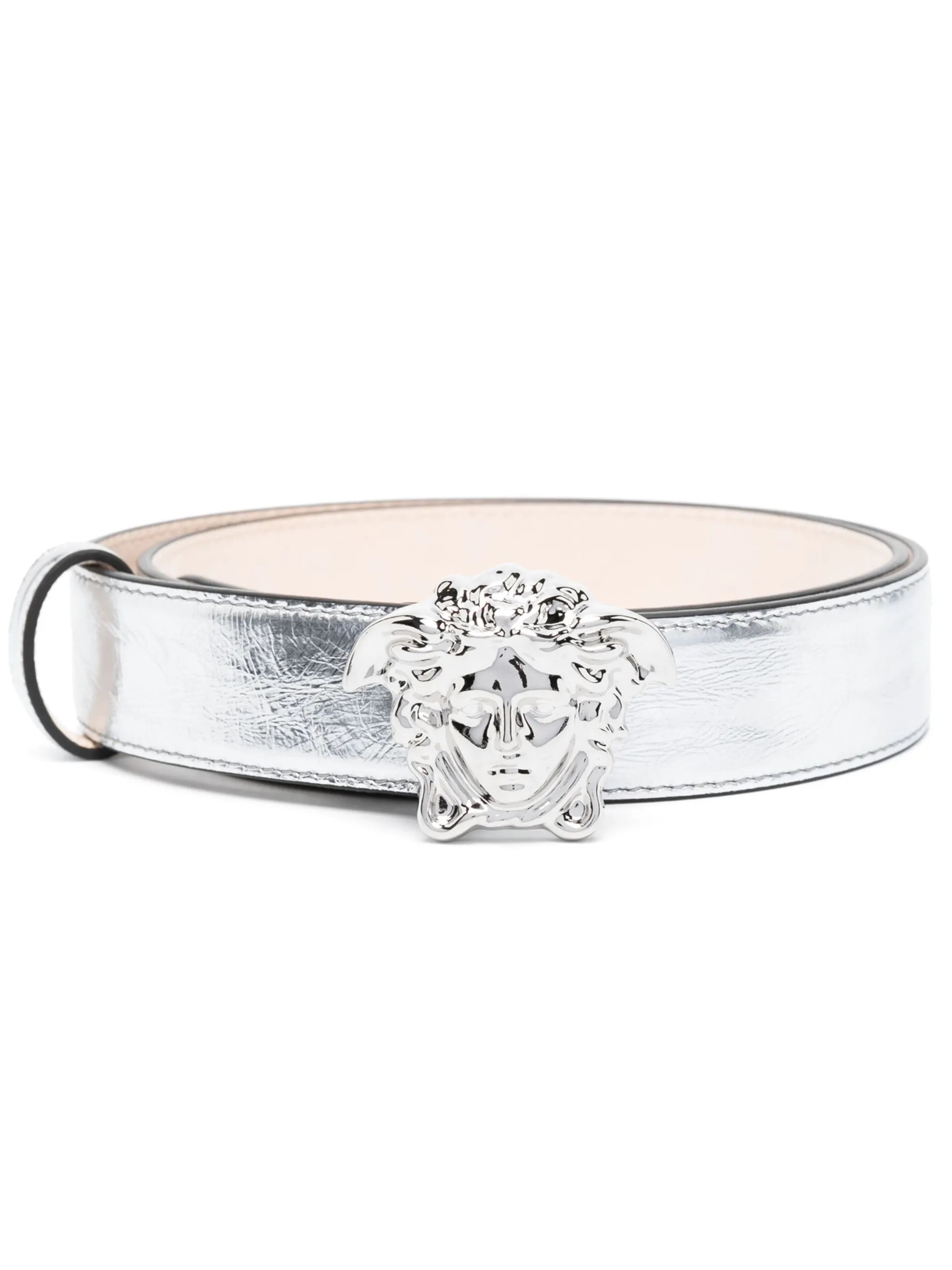 La Medusa metallic leather belt