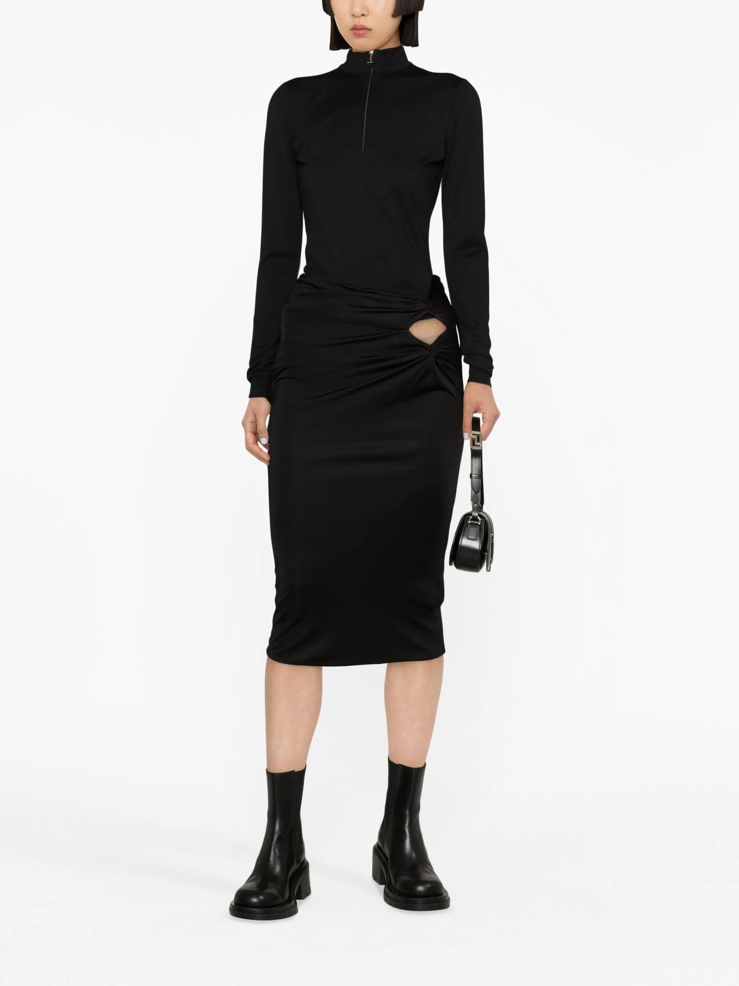 x Dua Lipa knotted midi skirt