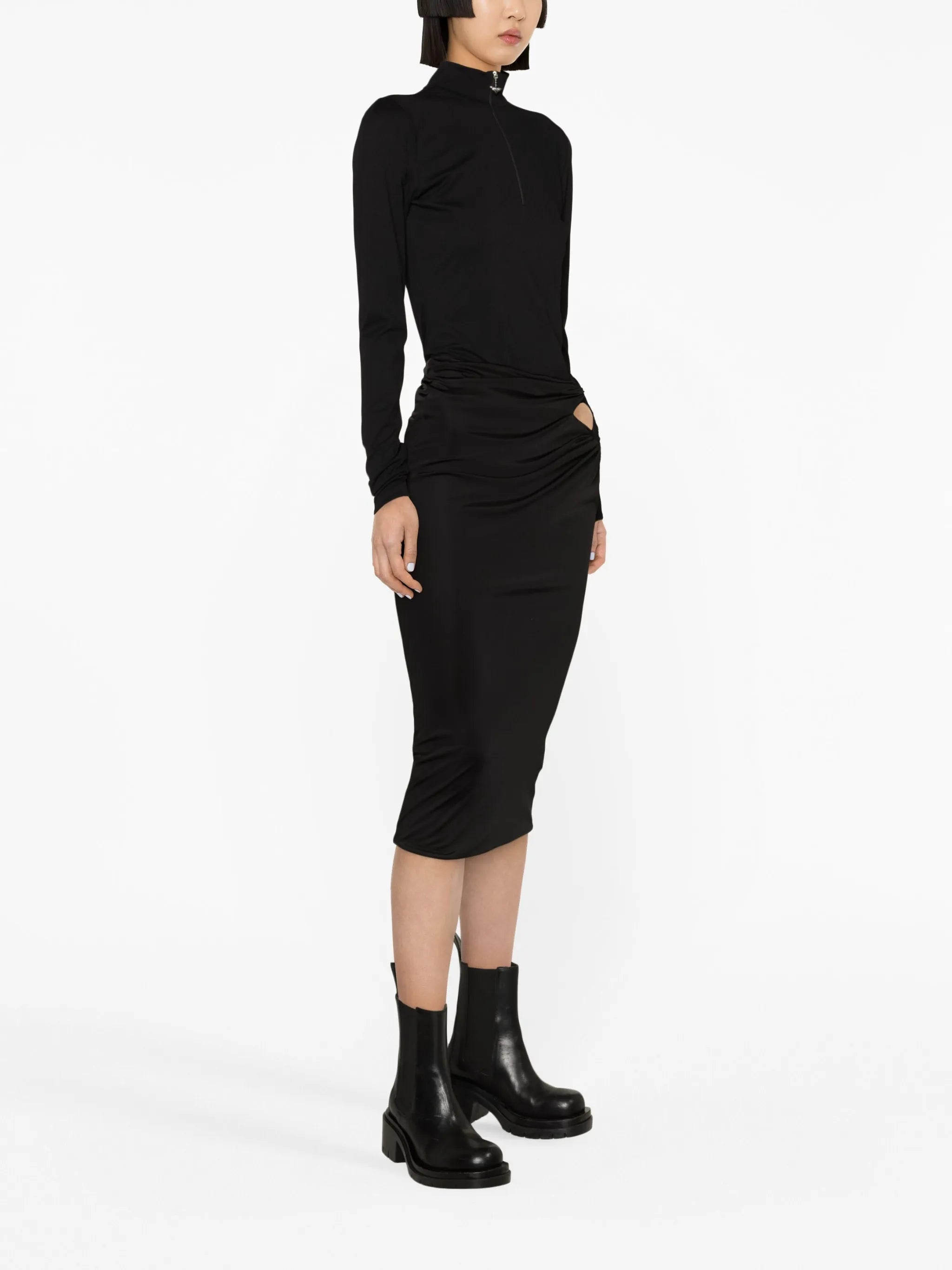 x Dua Lipa knotted midi skirt