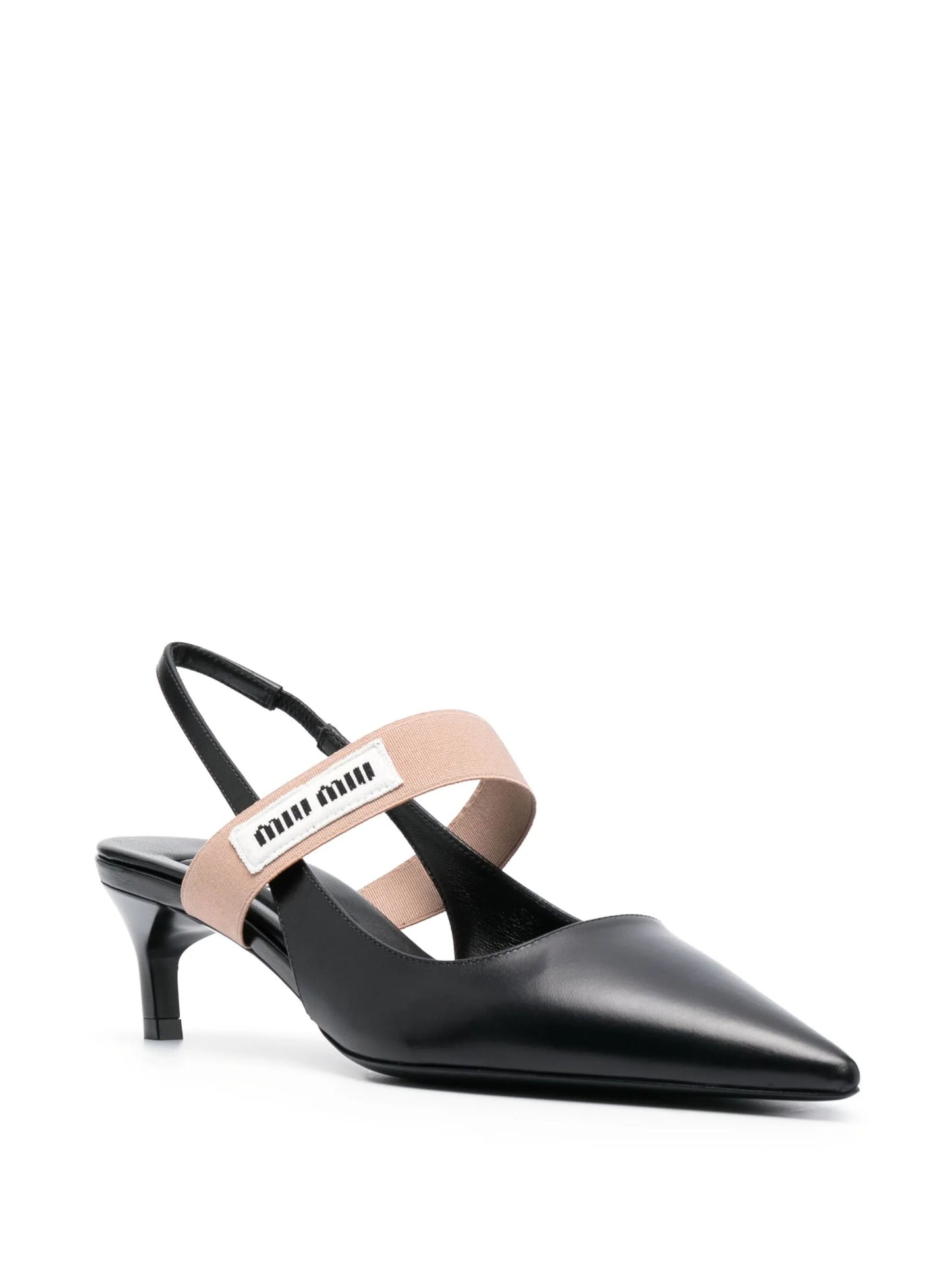 50mm logo-patch slingback pumps