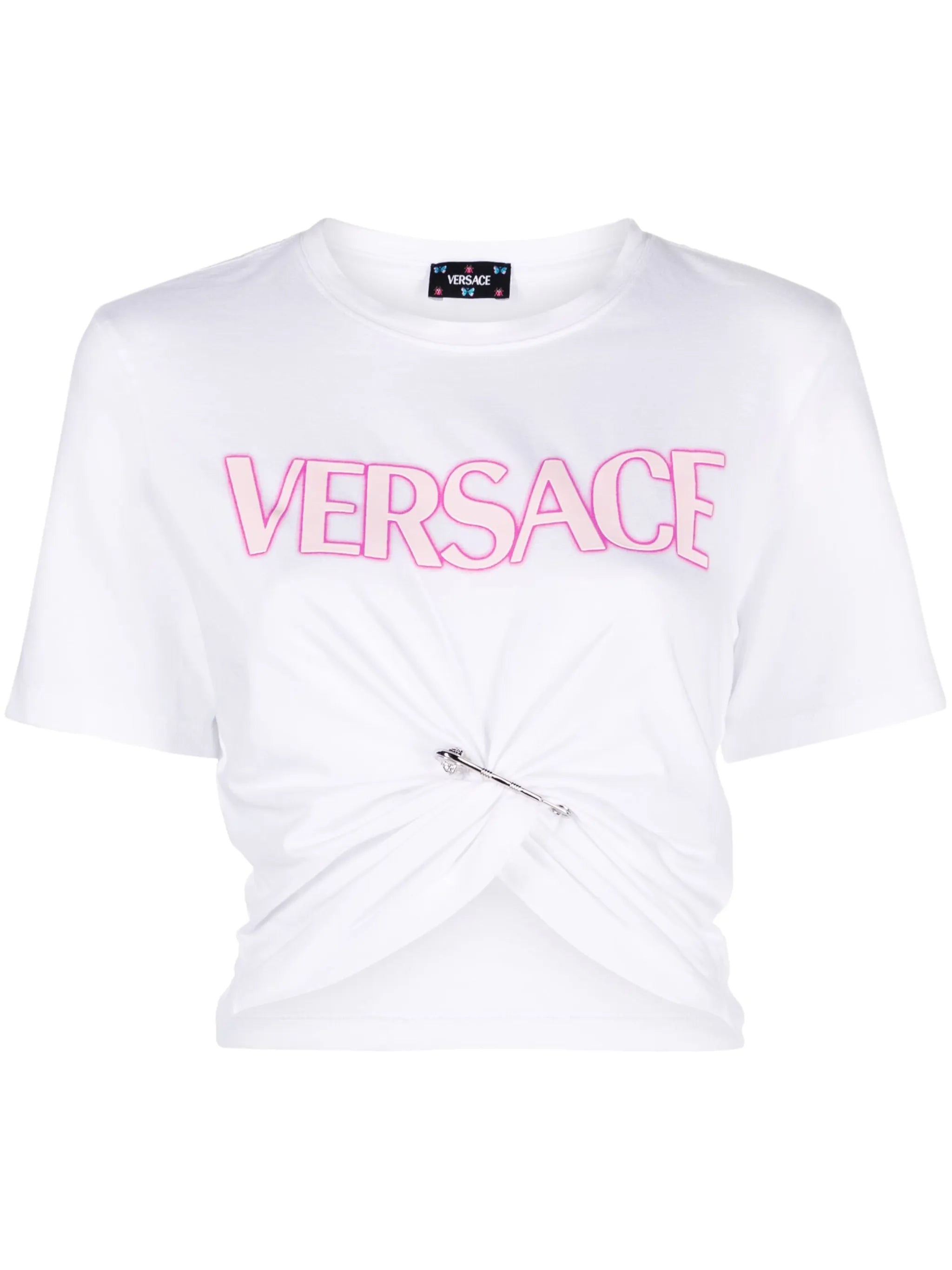 Safety-Pin cropped T-shirt