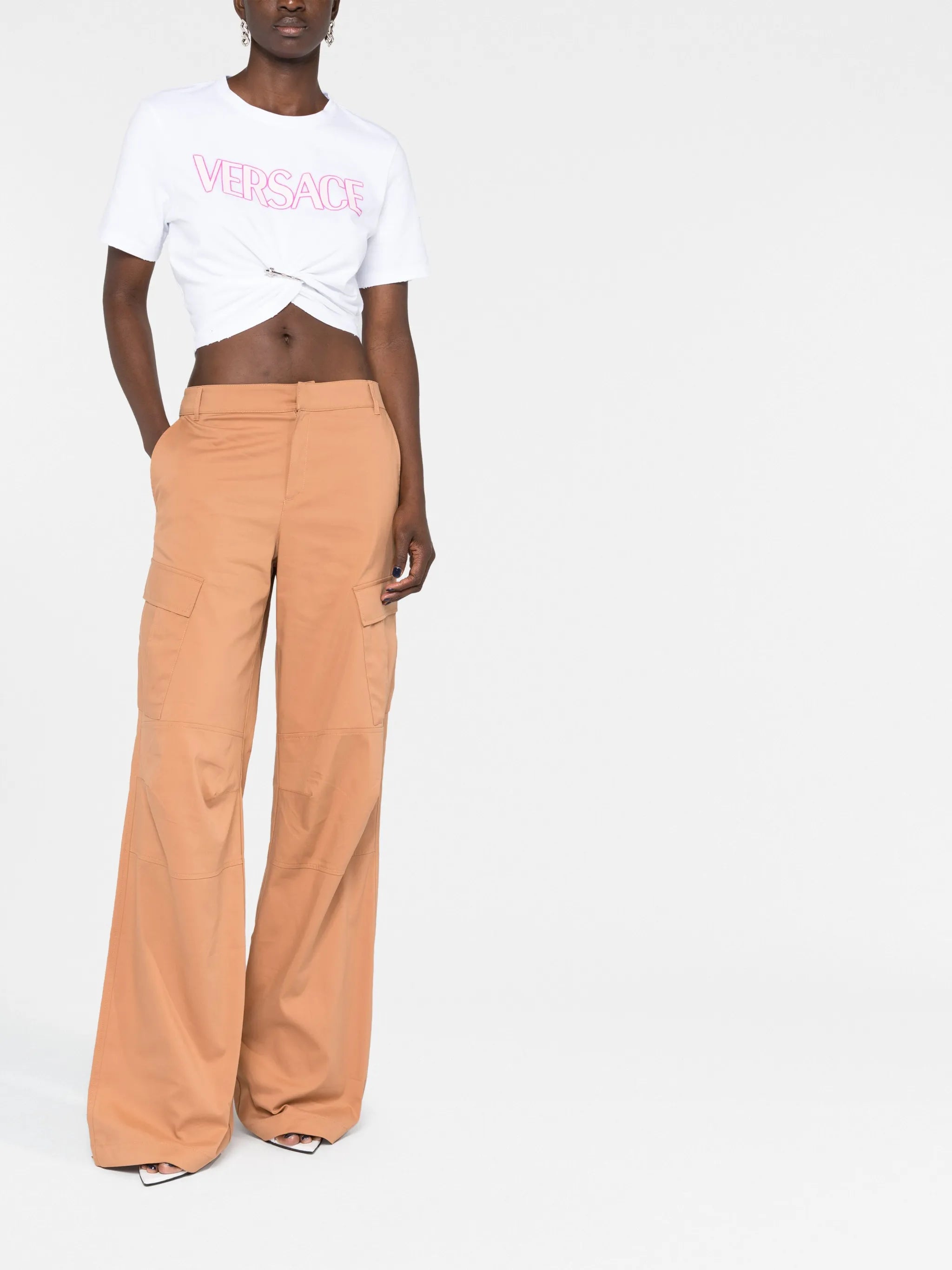Safety-Pin cropped T-shirt