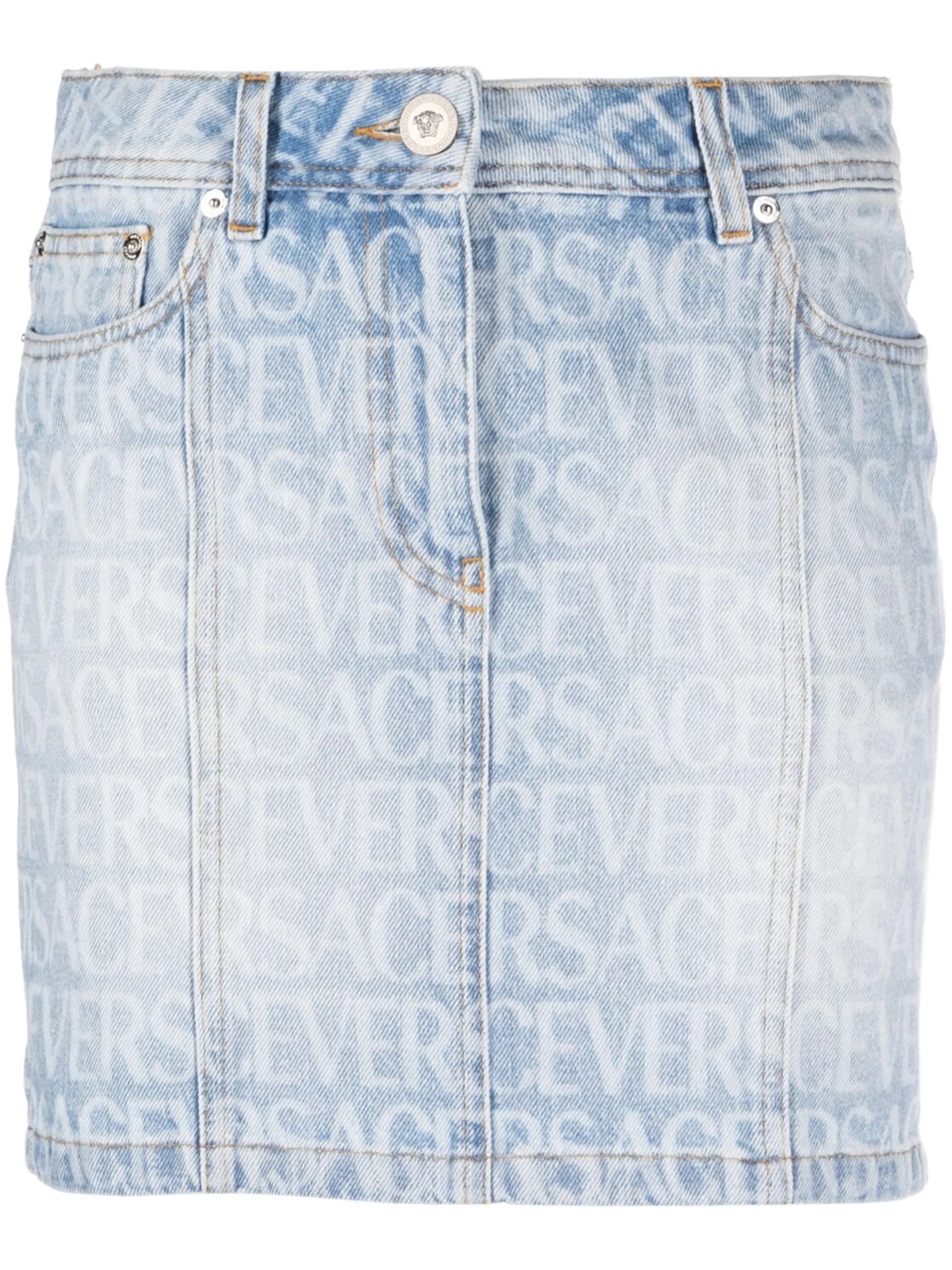logo denim skirt