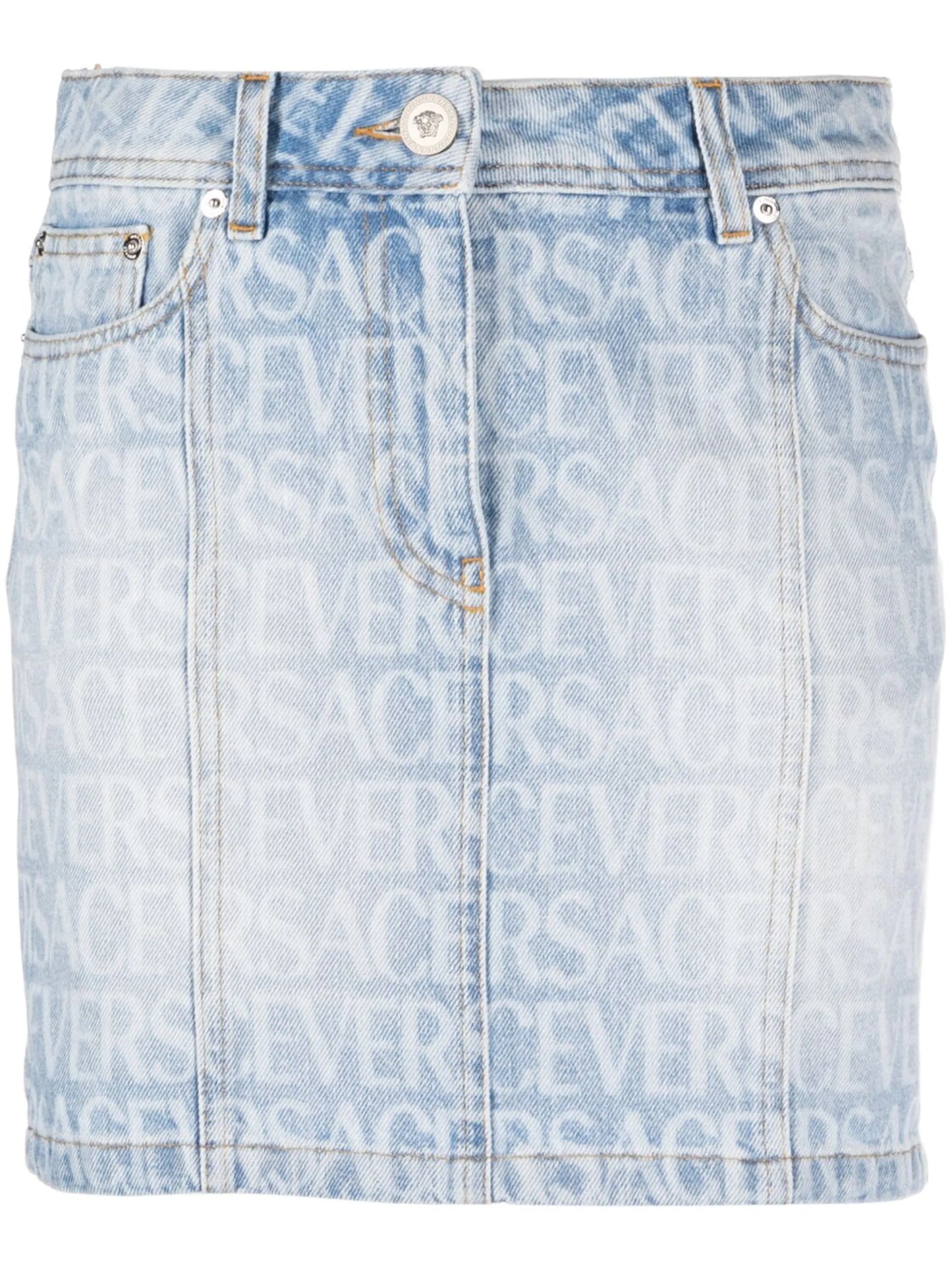 logo denim skirt