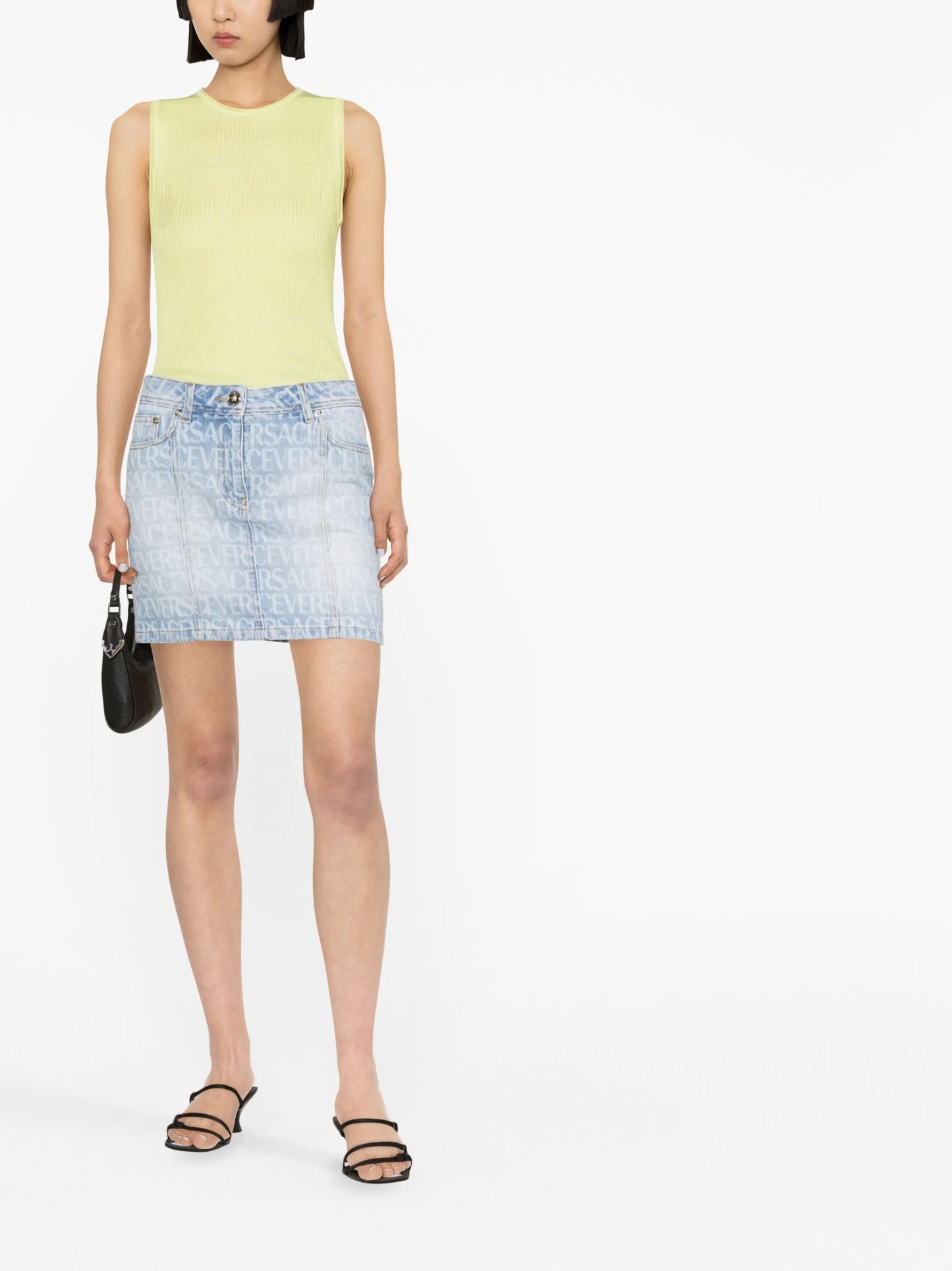 logo denim skirt