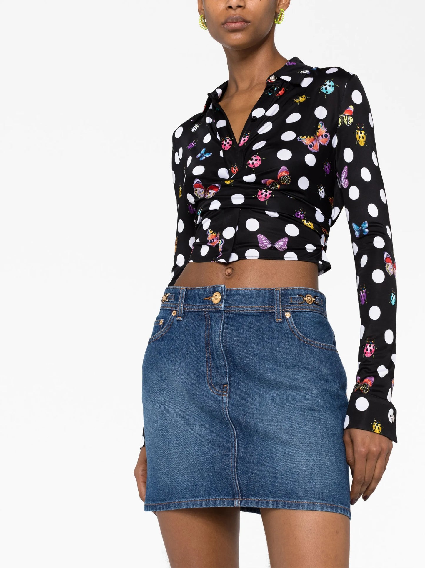 x Dua Lipa Medusa '95 denim miniskirt