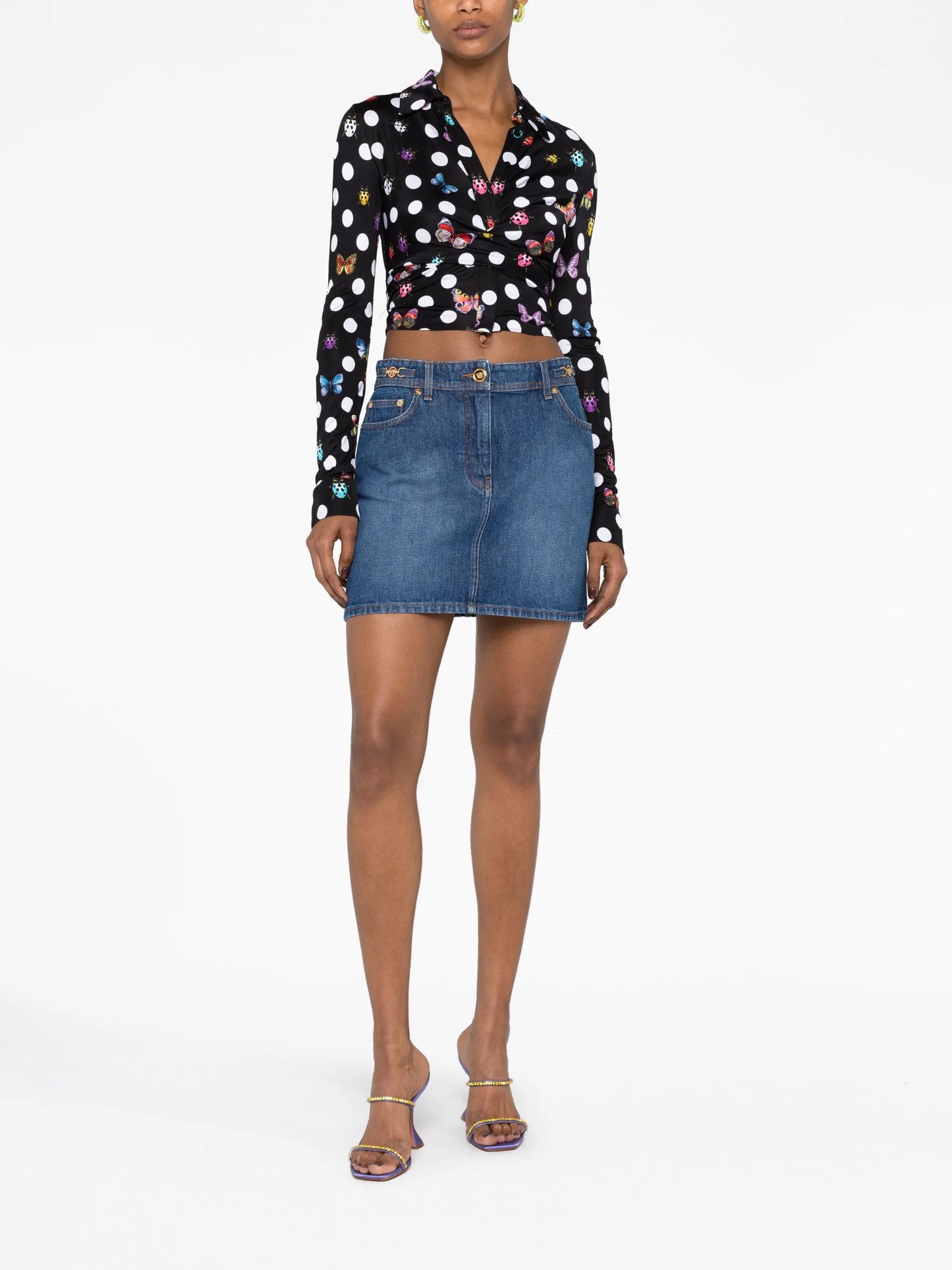 x Dua Lipa Medusa '95 denim miniskirt