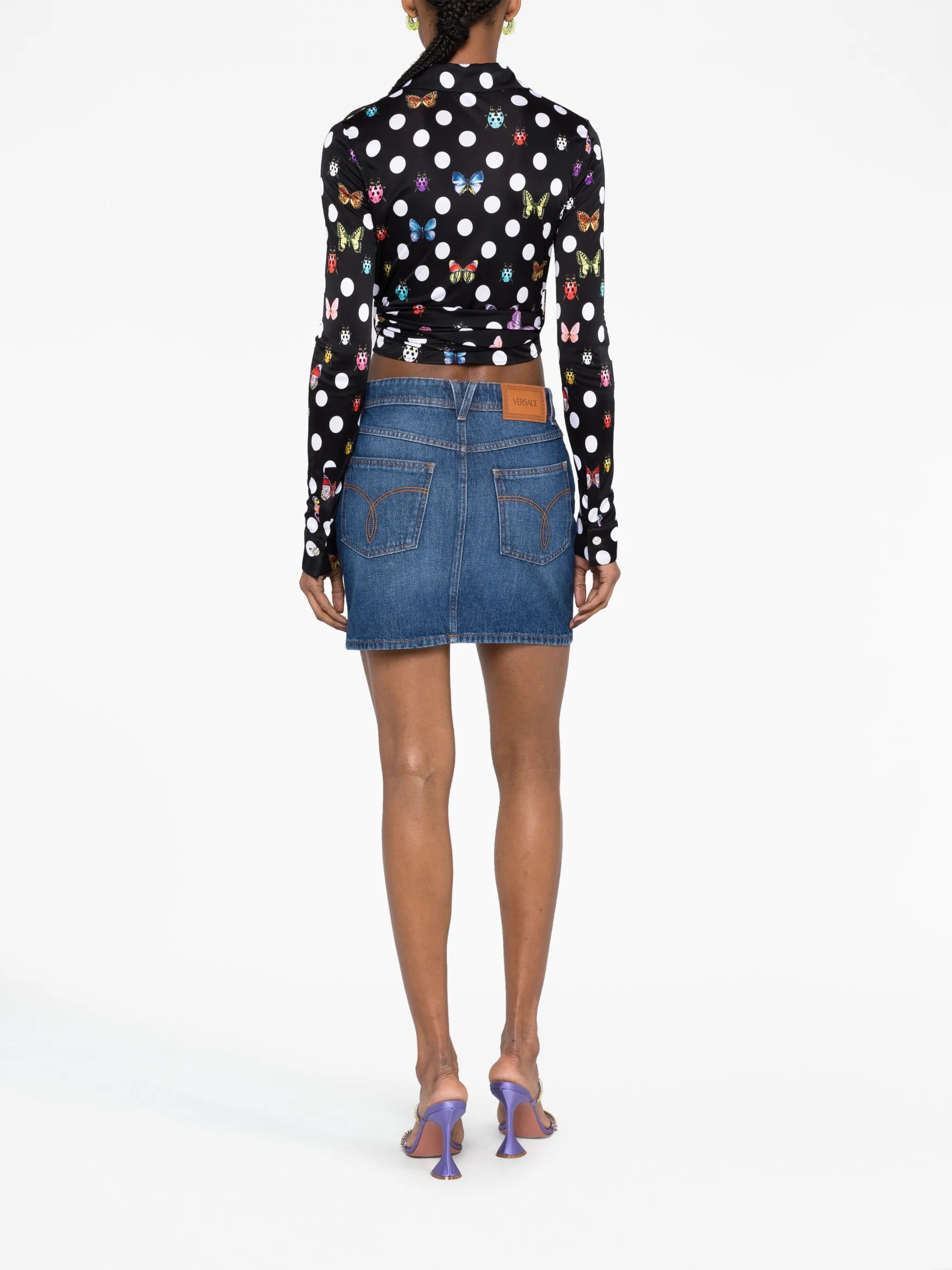x Dua Lipa Medusa '95 denim miniskirt