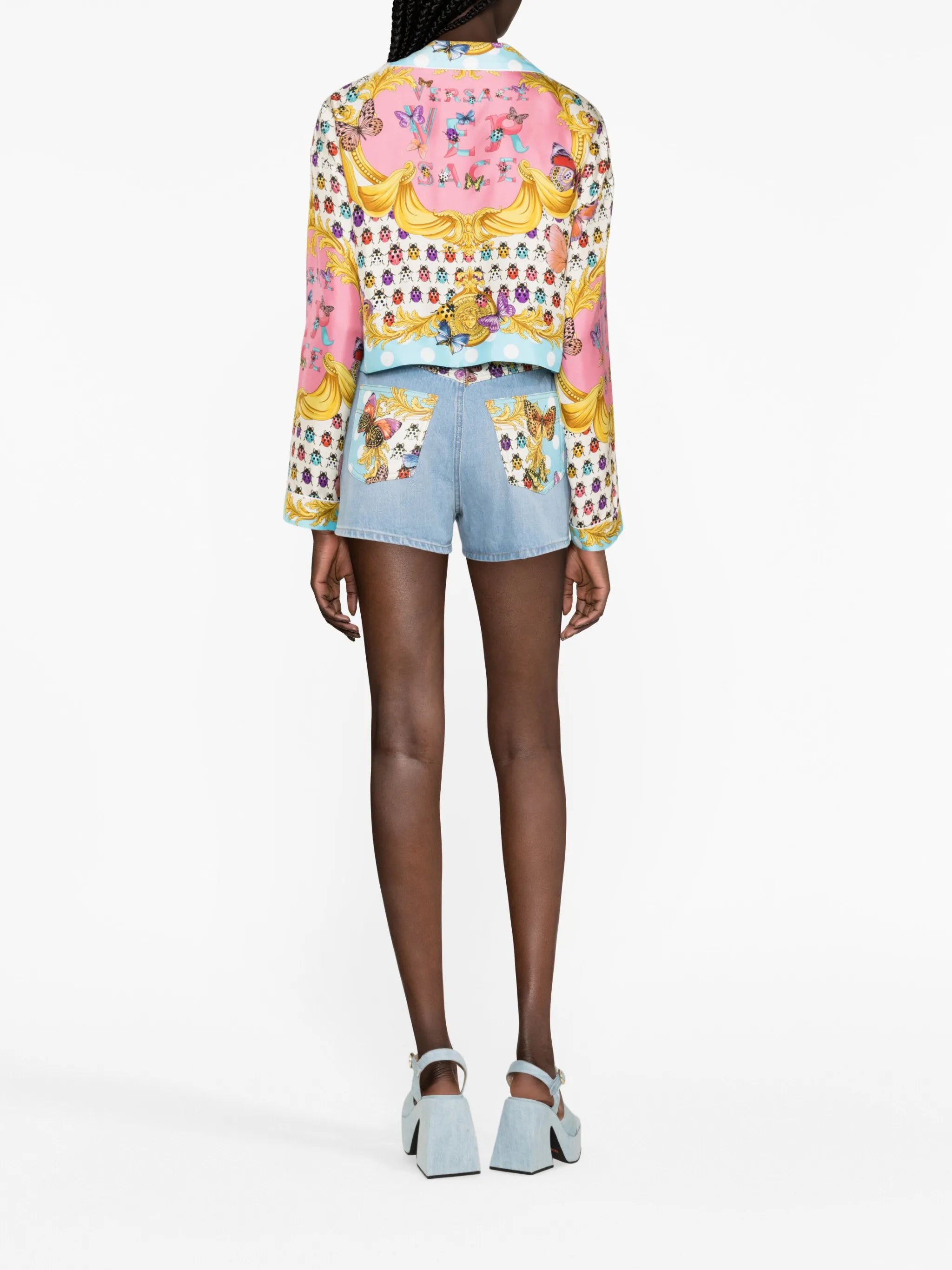 Butterflies denim shorts
