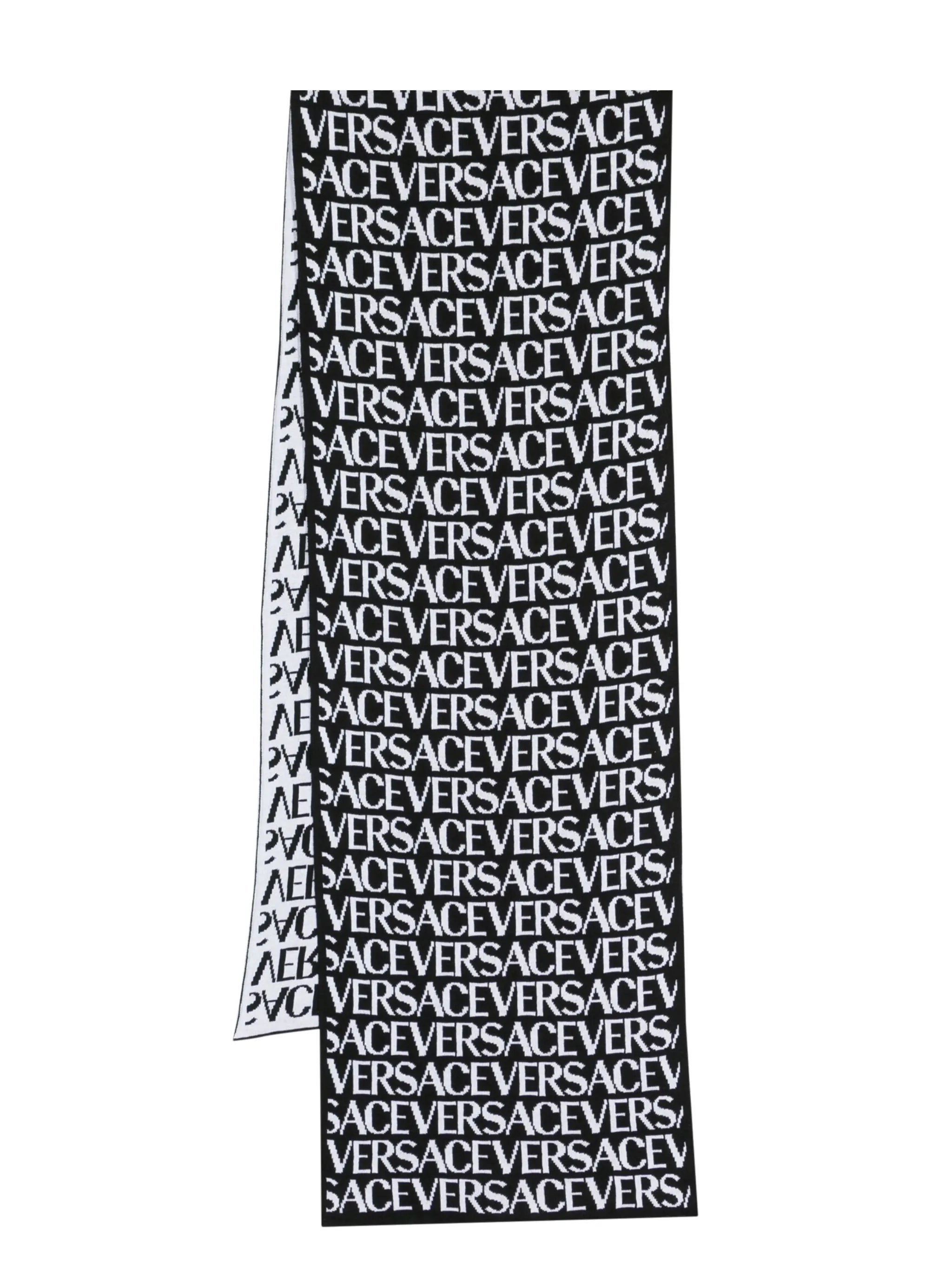 Versace Allover ribbed-knit scarf