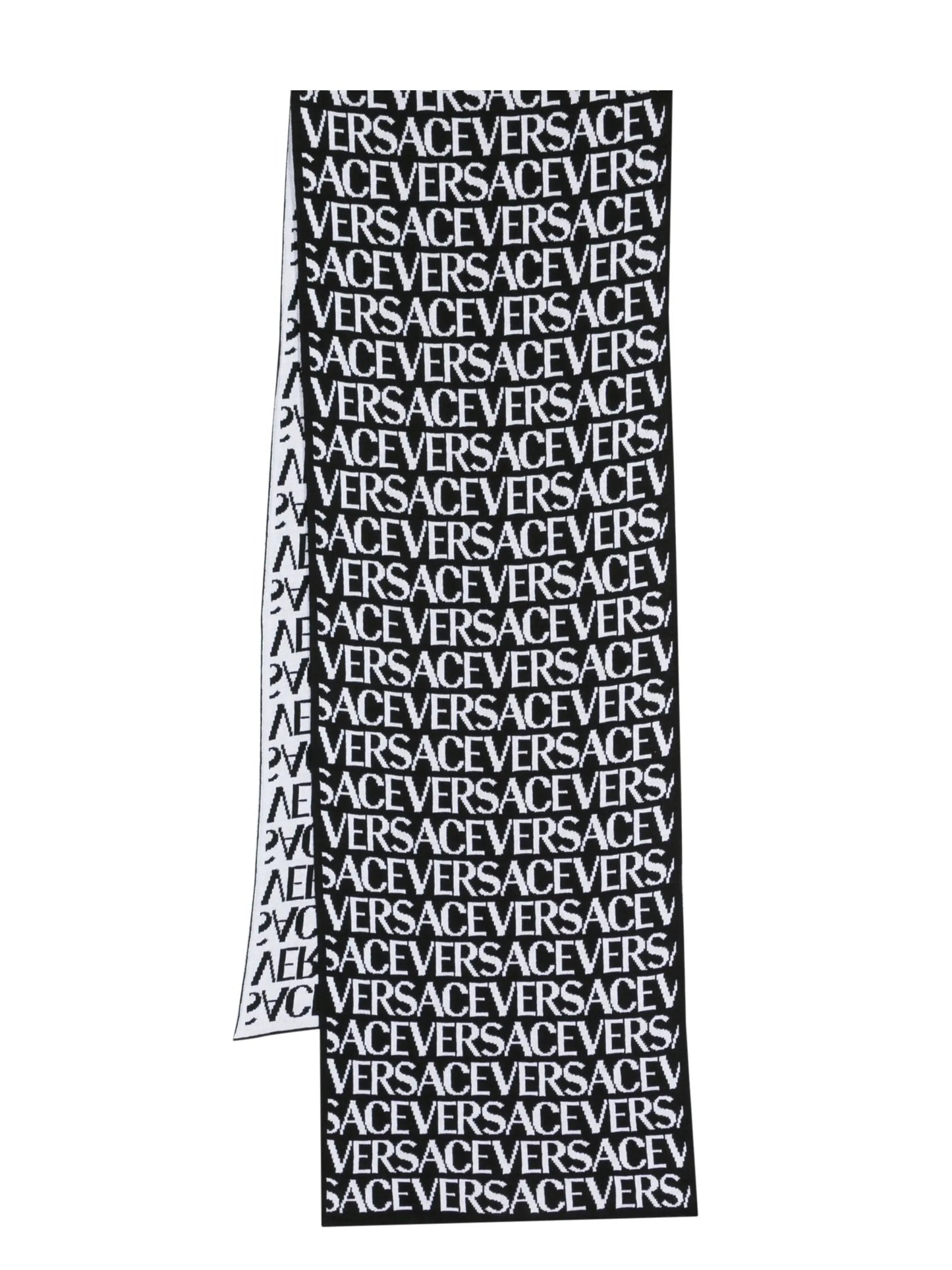 Versace Allover ribbed-knit scarf