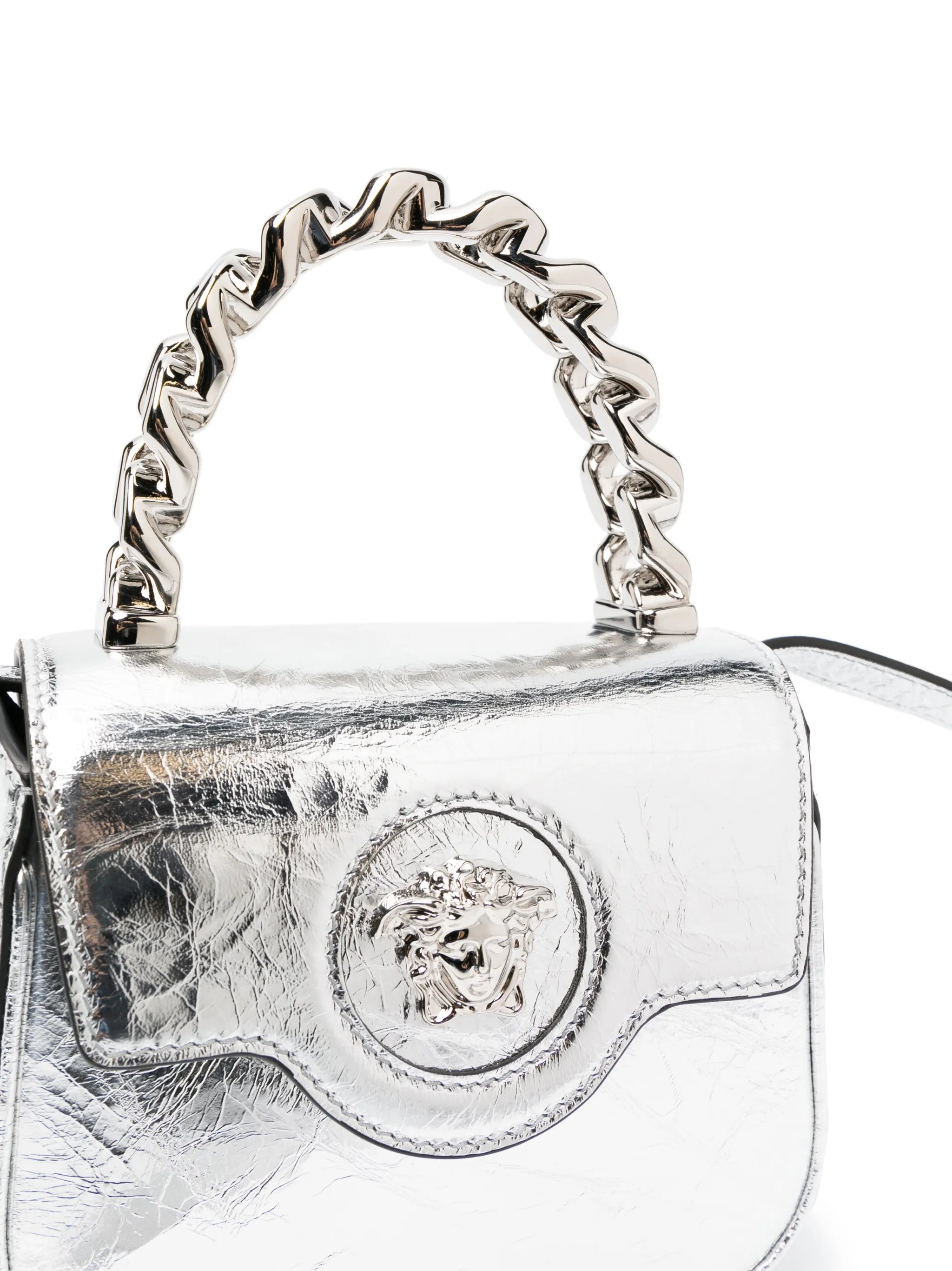 La Medusa metallic leather mini bag