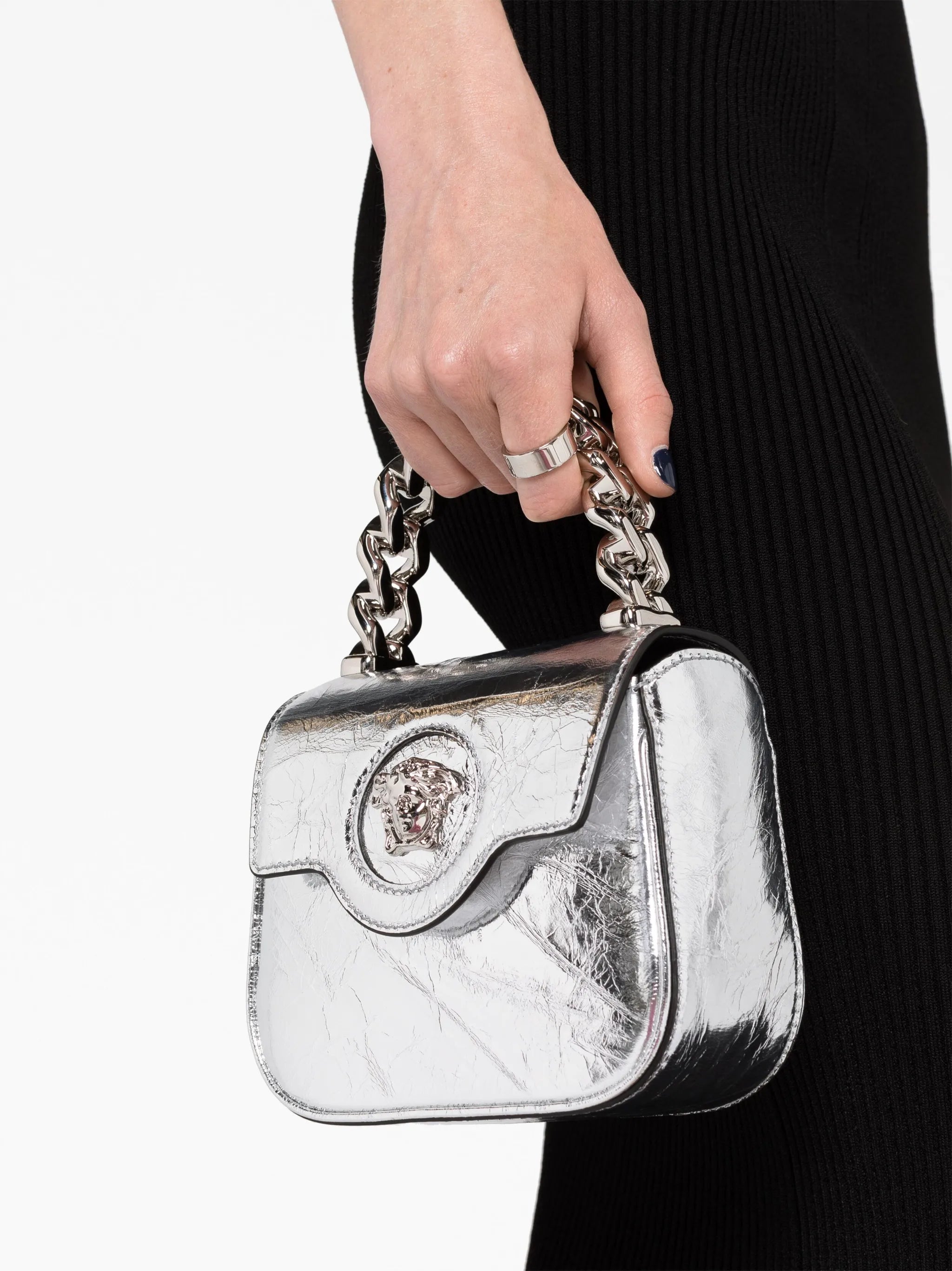 La Medusa metallic leather mini bag