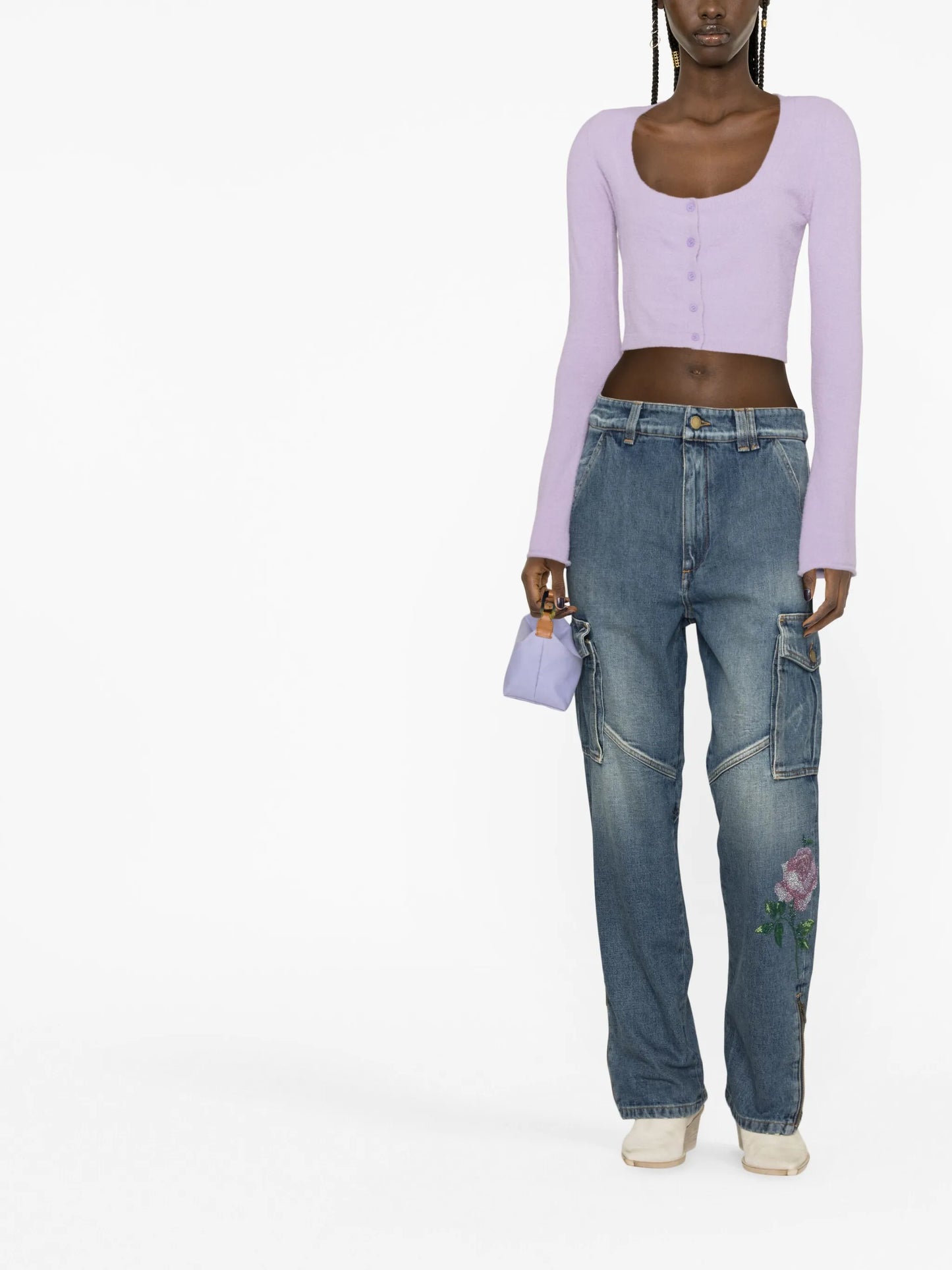 rhinestone-embellished jeans