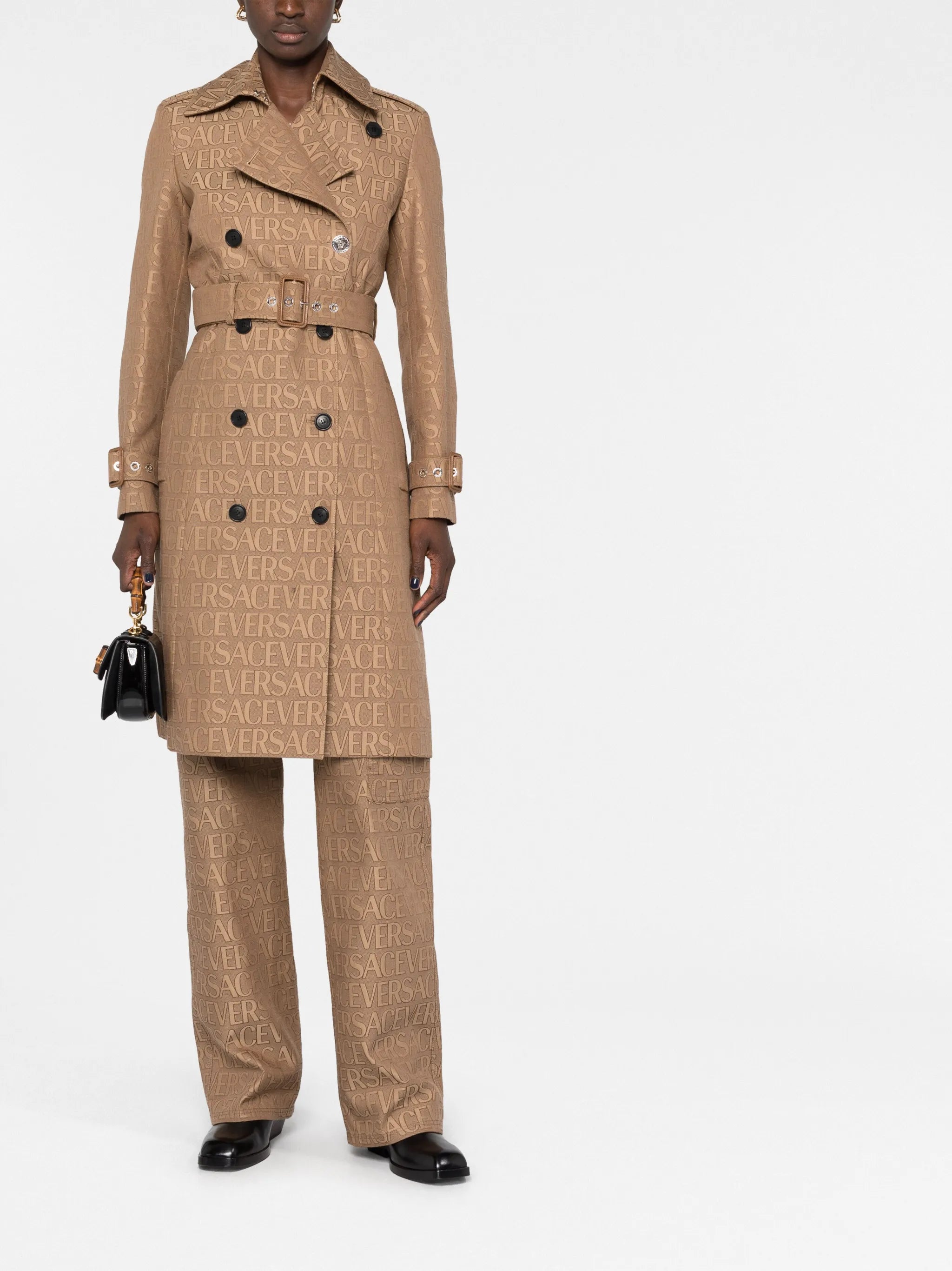 Versace Allover-jacquard trench coat