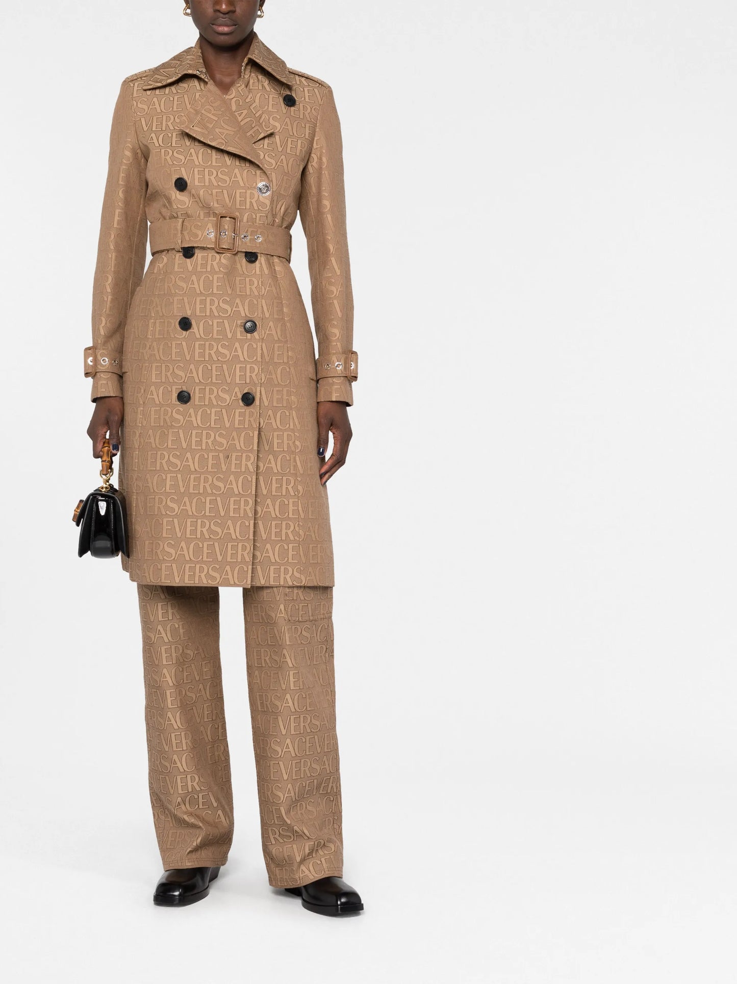 Versace Allover-jacquard trench coat