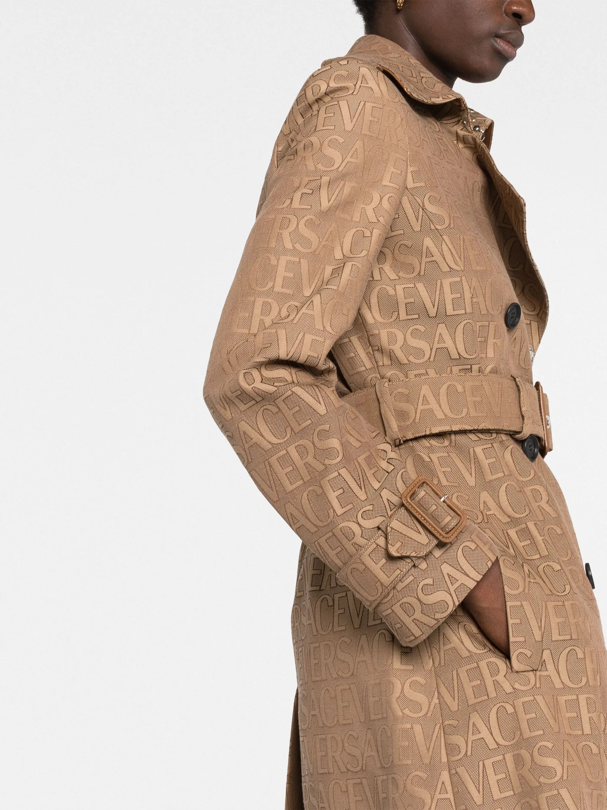 Versace Allover-jacquard trench coat