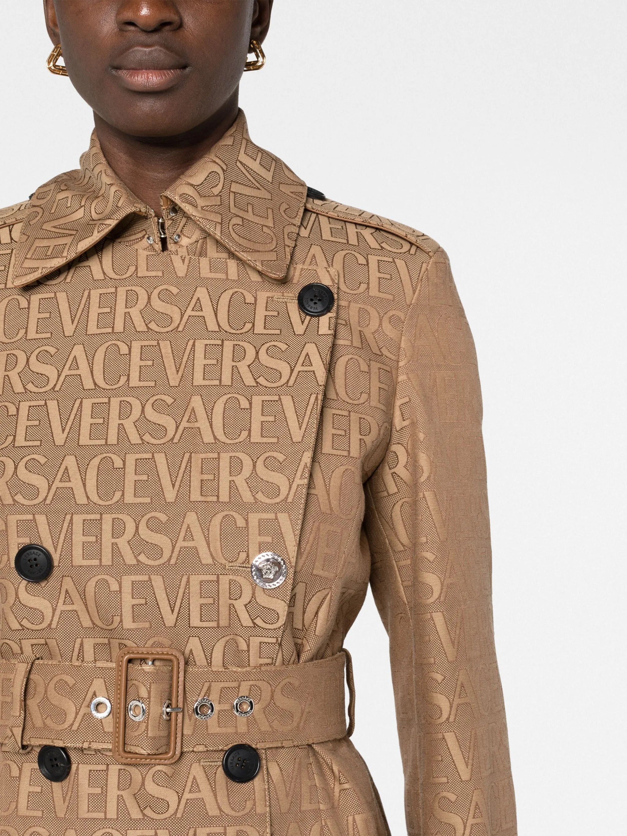 Versace Allover-jacquard trench coat