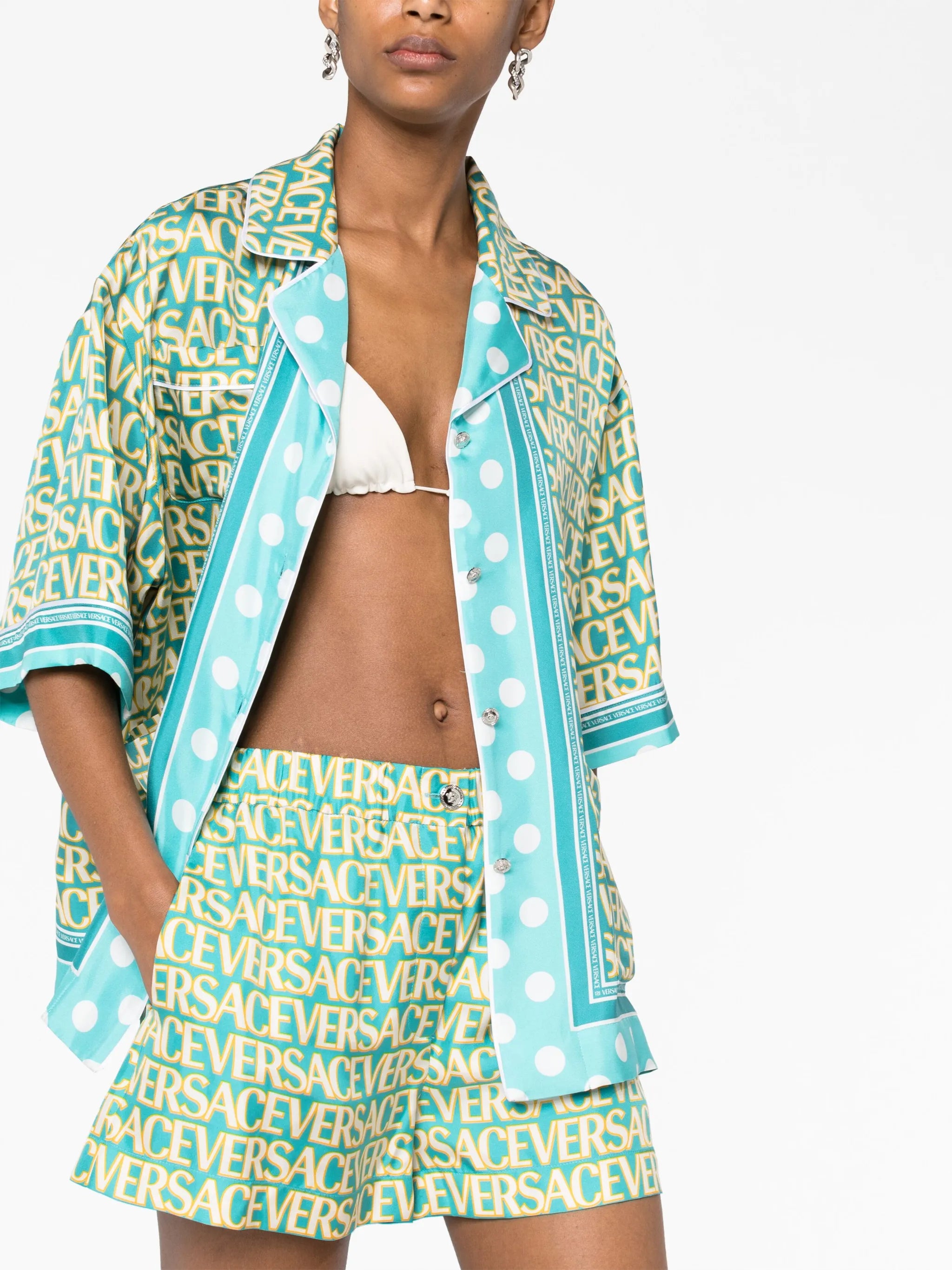 Versace Allover silk shorts