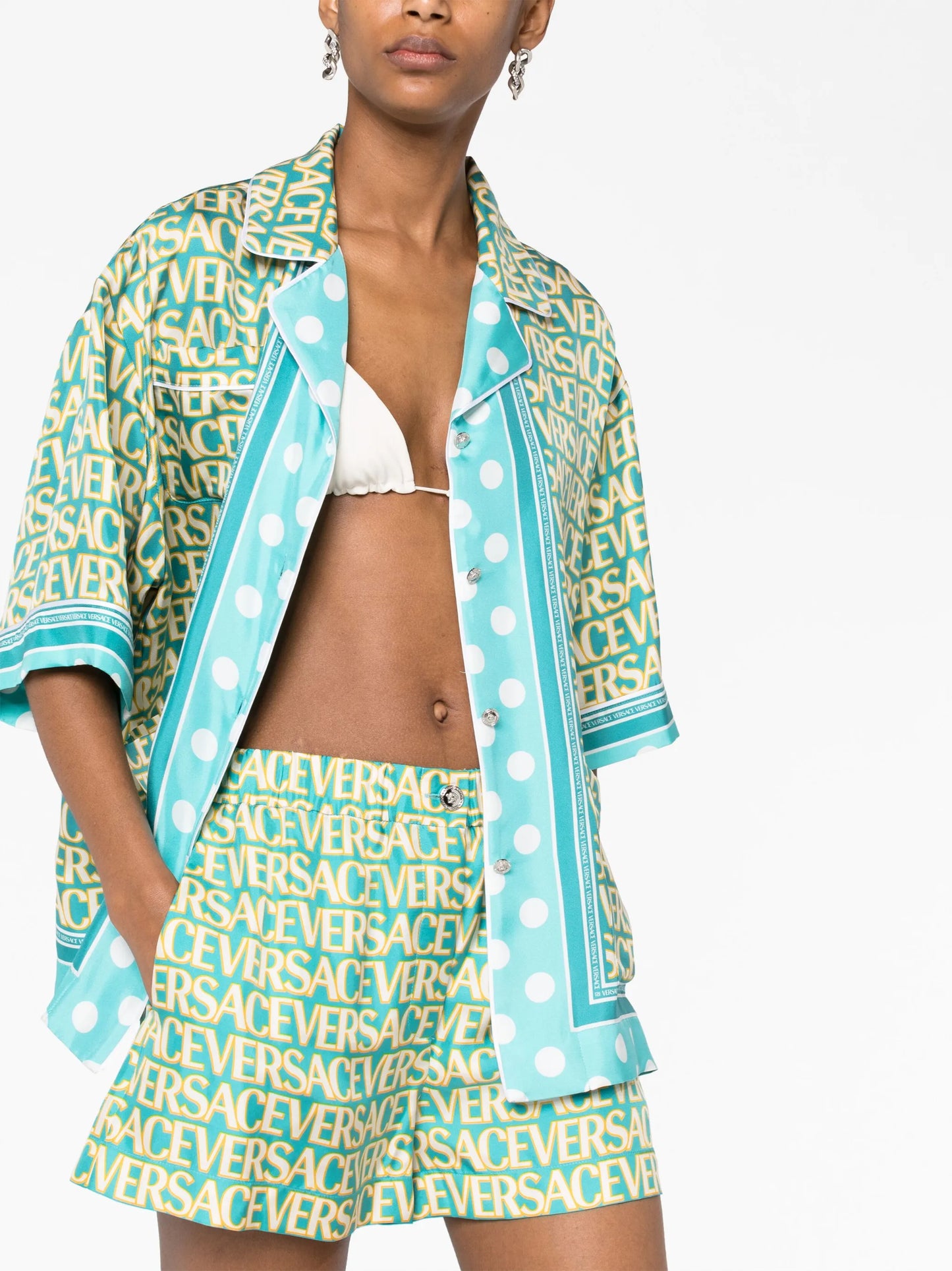 Versace Allover silk shorts