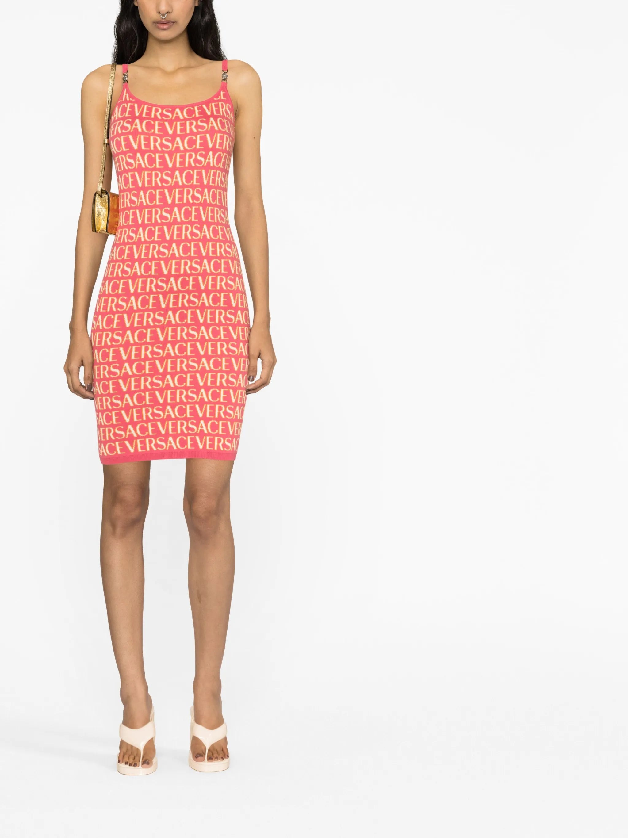 Versace Allover knitted minidress