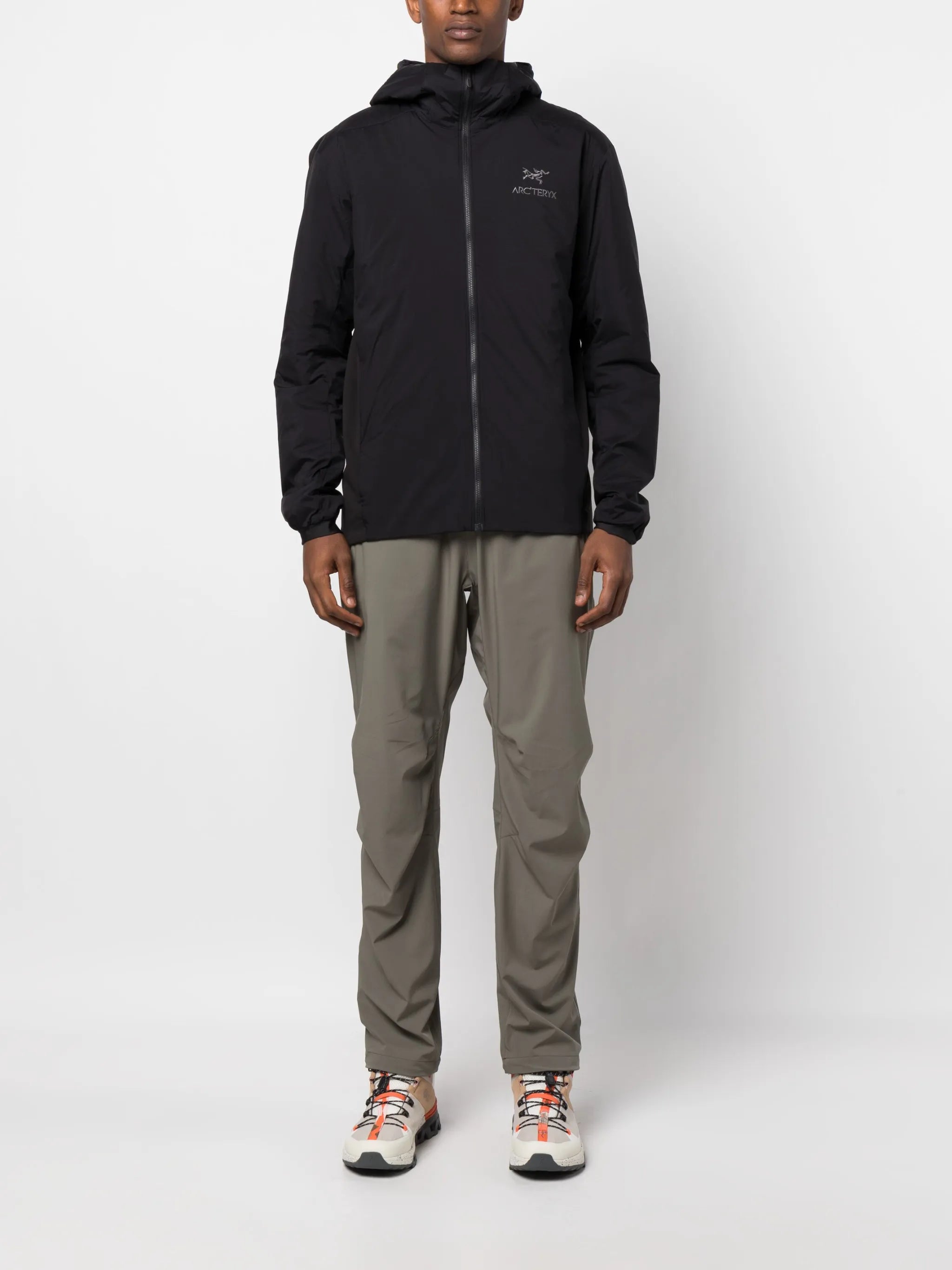 Atom logo-embroidered hooded jacket