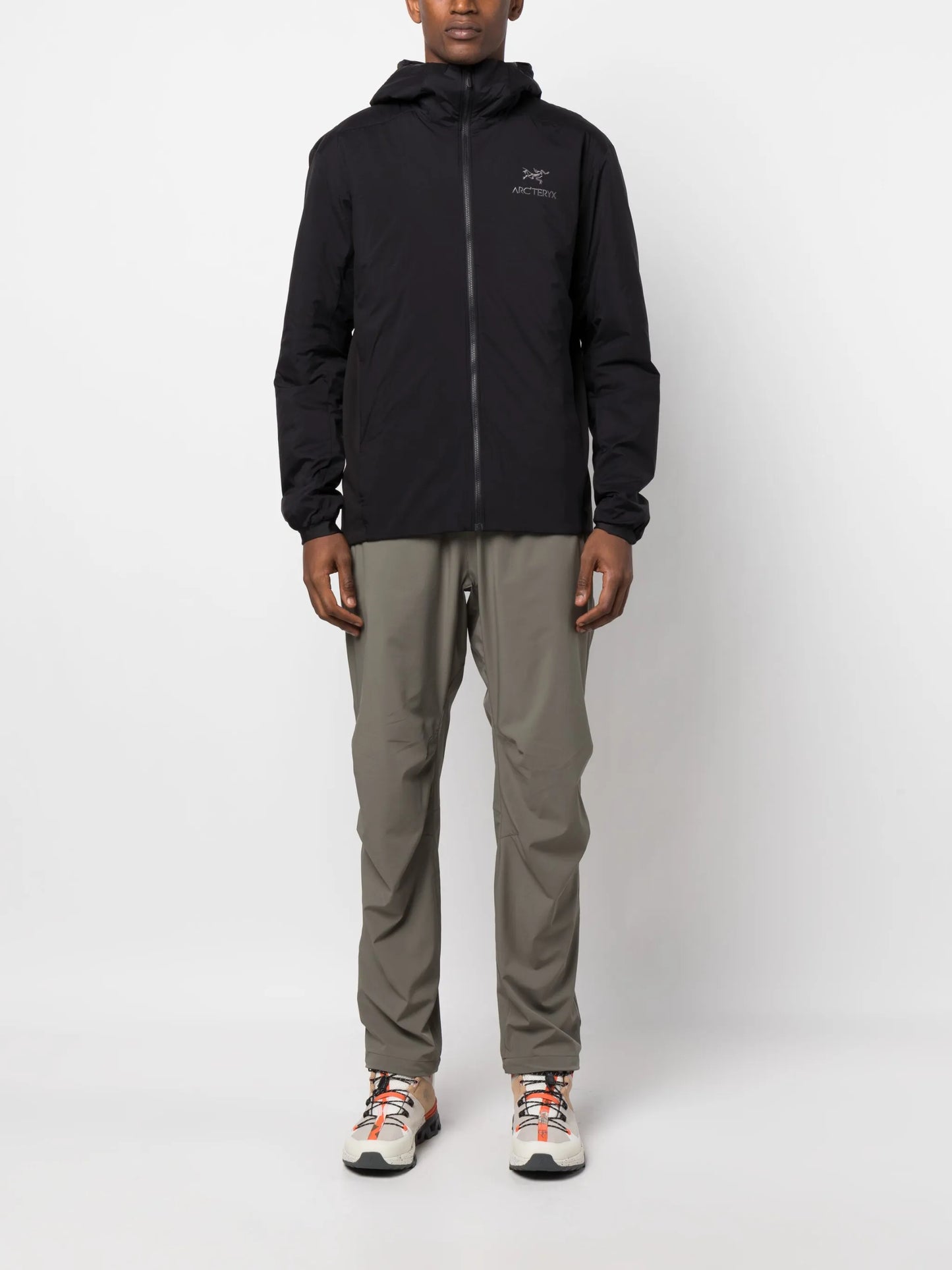 Atom logo-embroidered hooded jacket