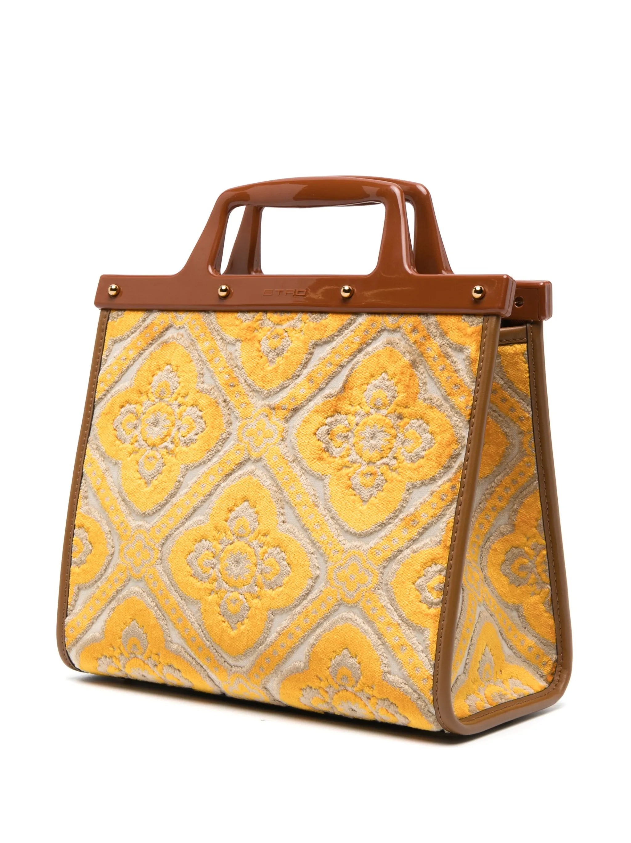 logo-embroidered jacquard tote bag