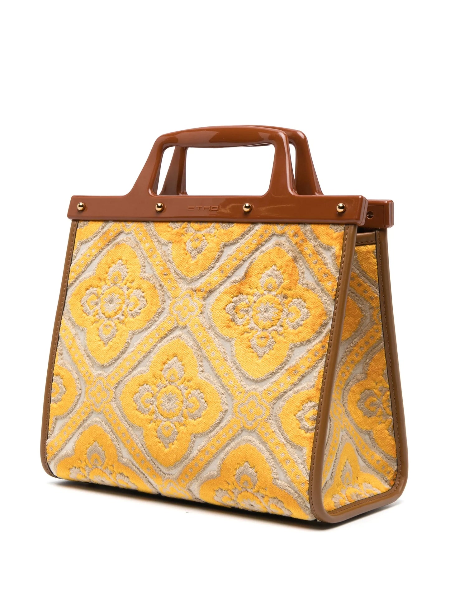 logo-embroidered jacquard tote bag