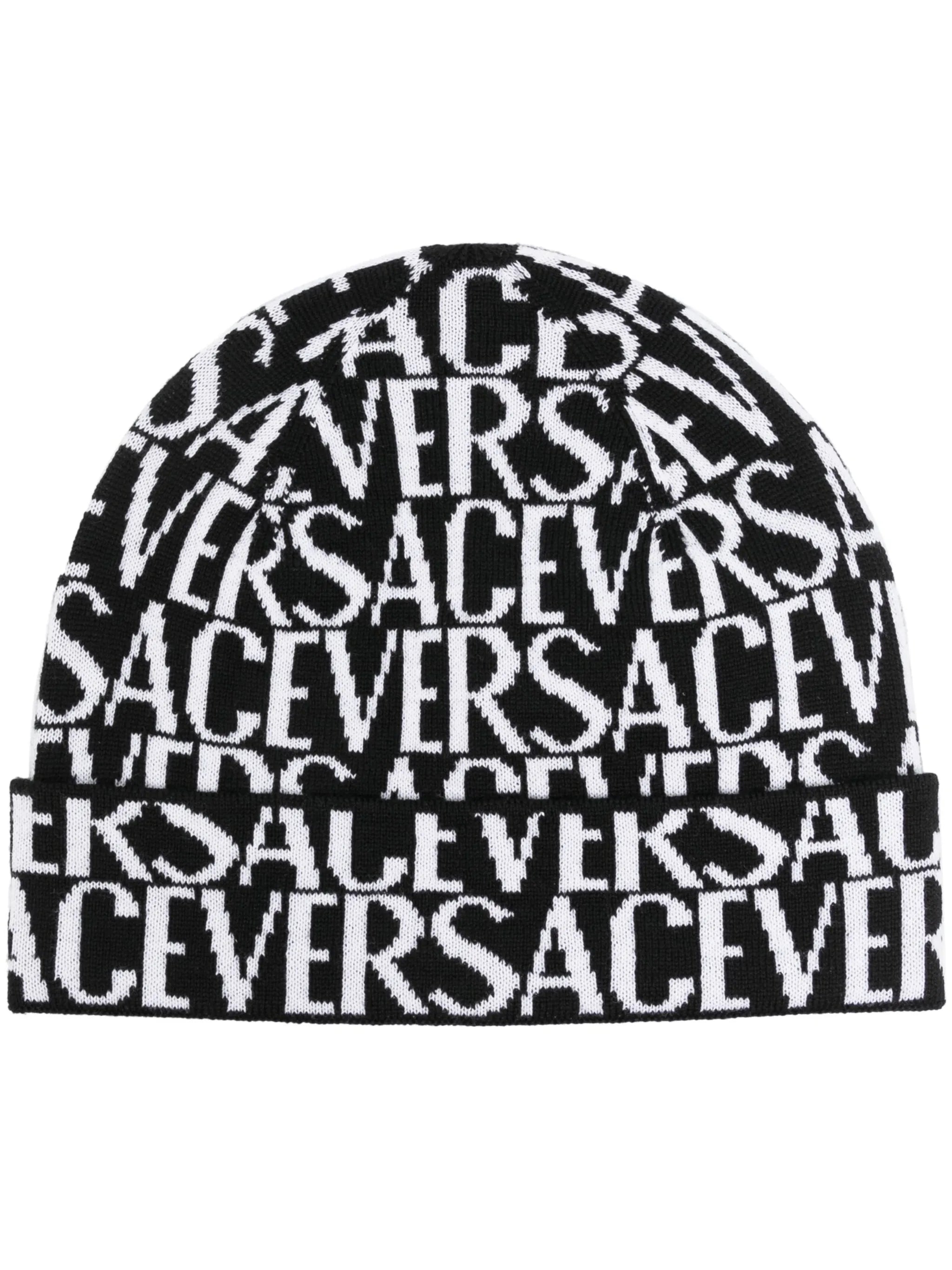 Versace Allover ribbed-knit beanie