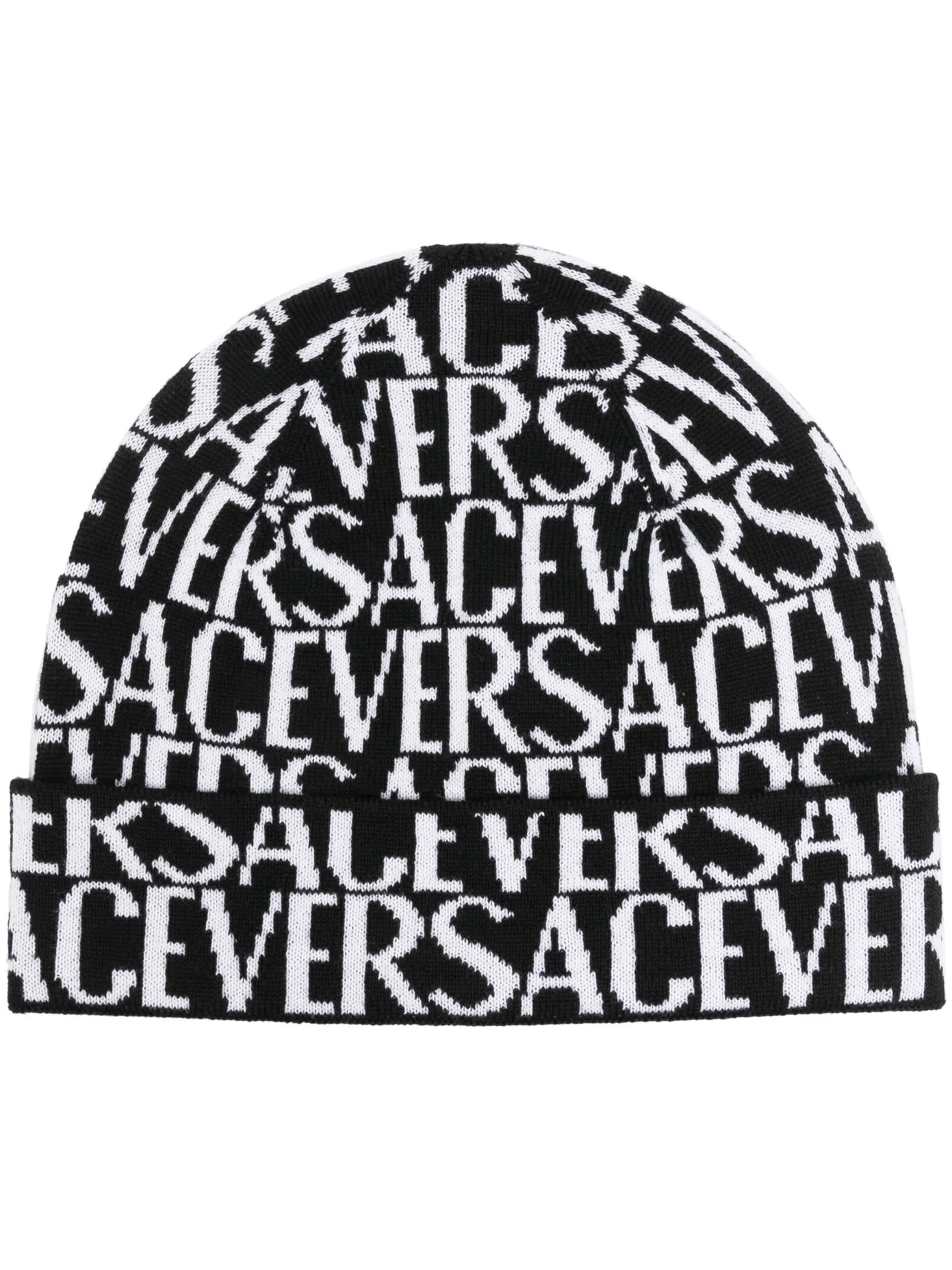Versace Allover ribbed-knit beanie