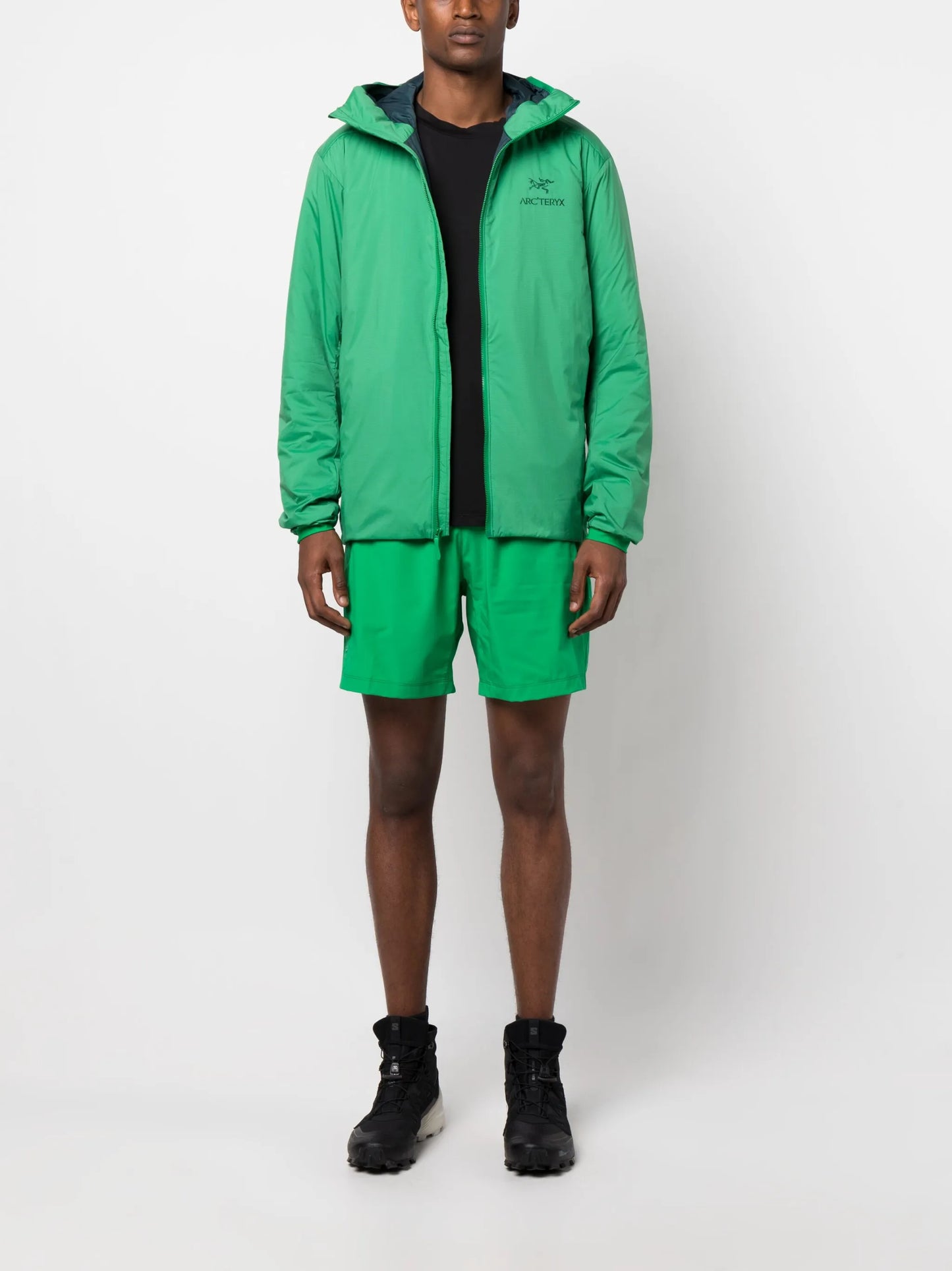 Atom logo-embroidered hooded jacket