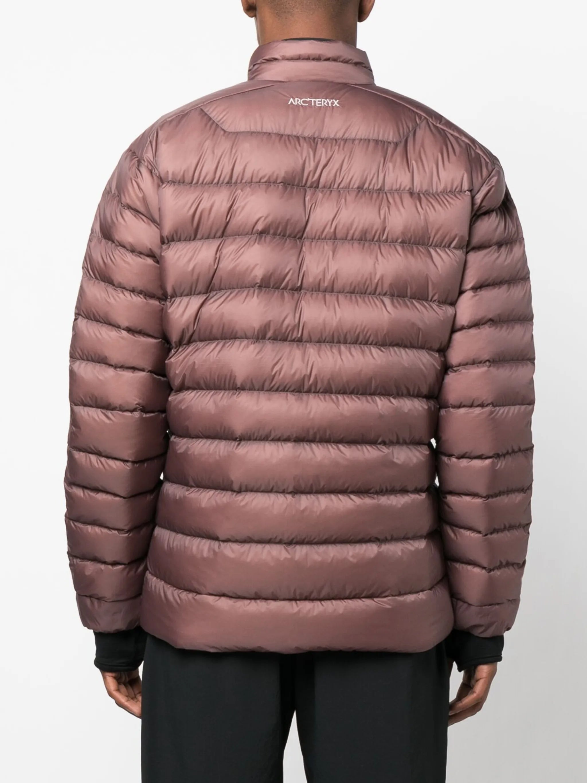 logo-embroidered puffer jacket