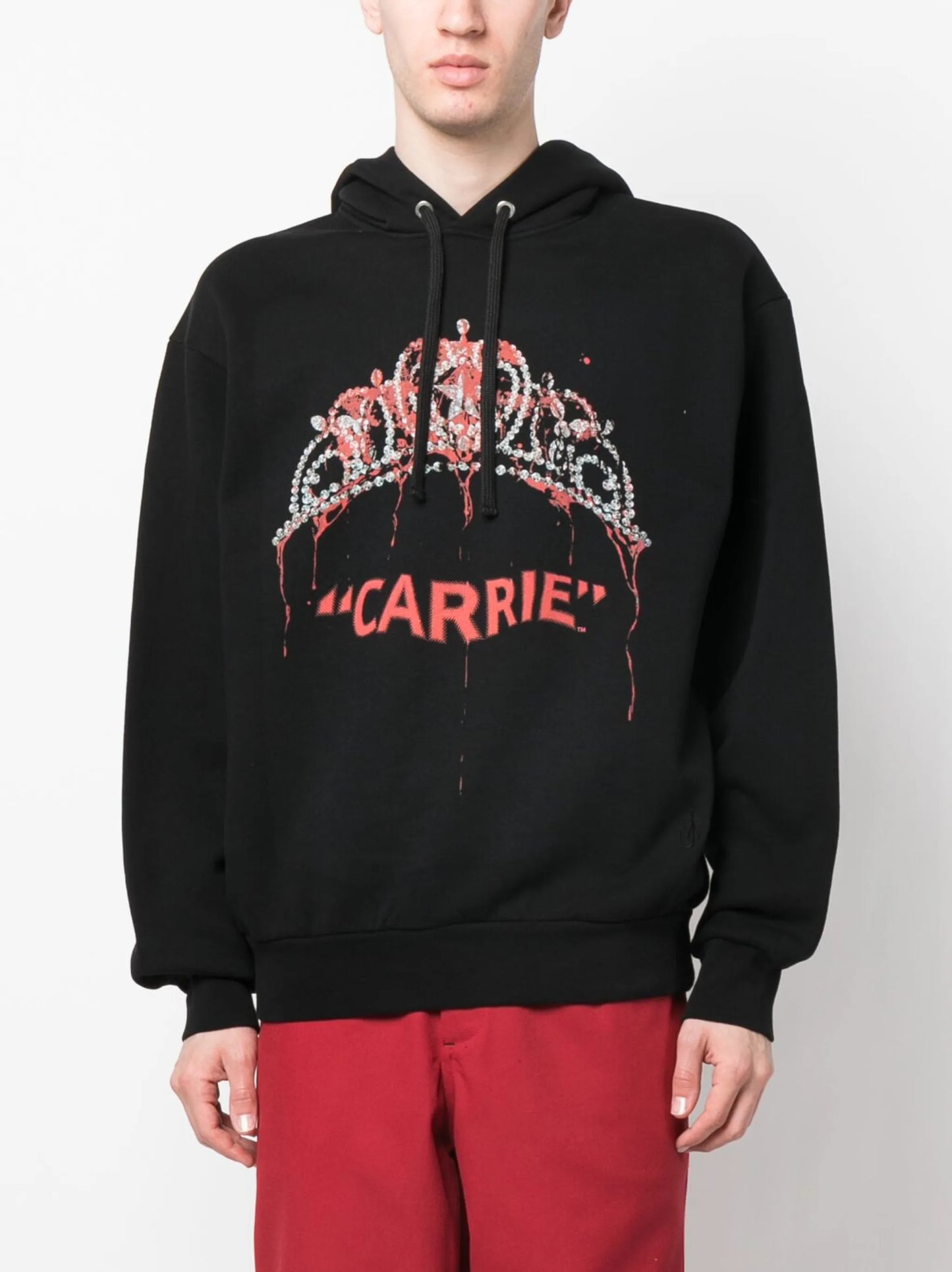 graphic-print cotton hoodie