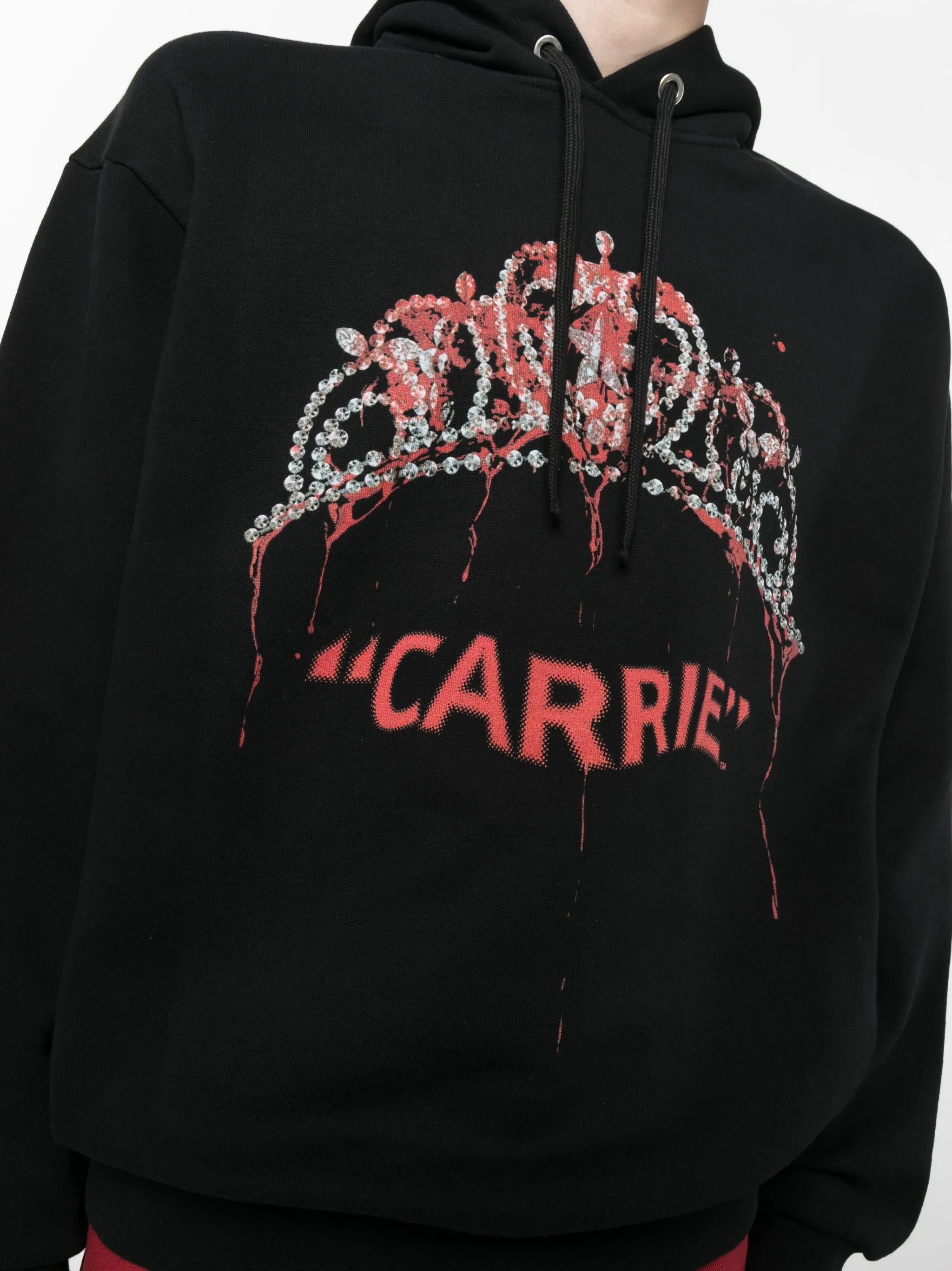 graphic-print cotton hoodie