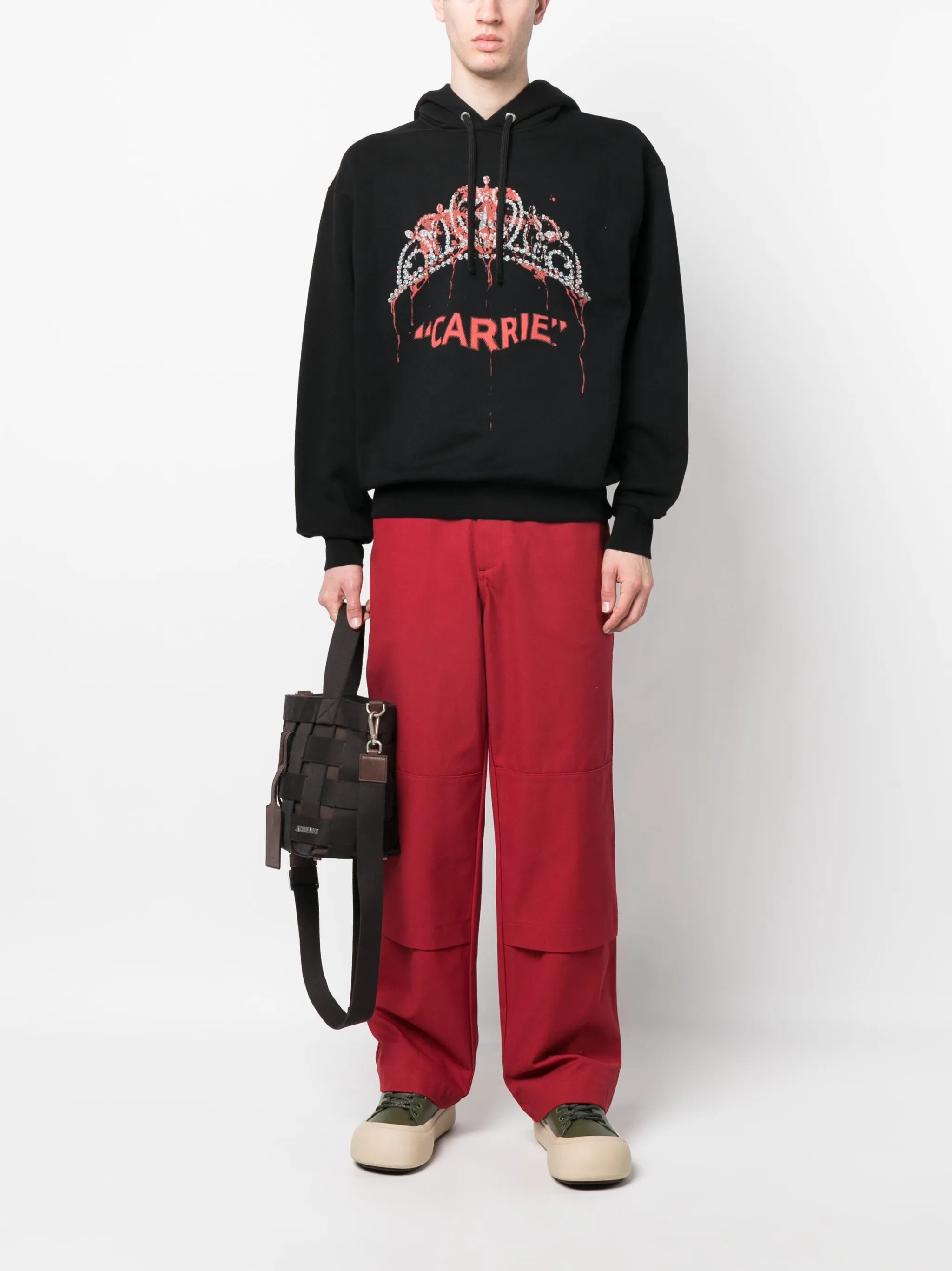 graphic-print cotton hoodie