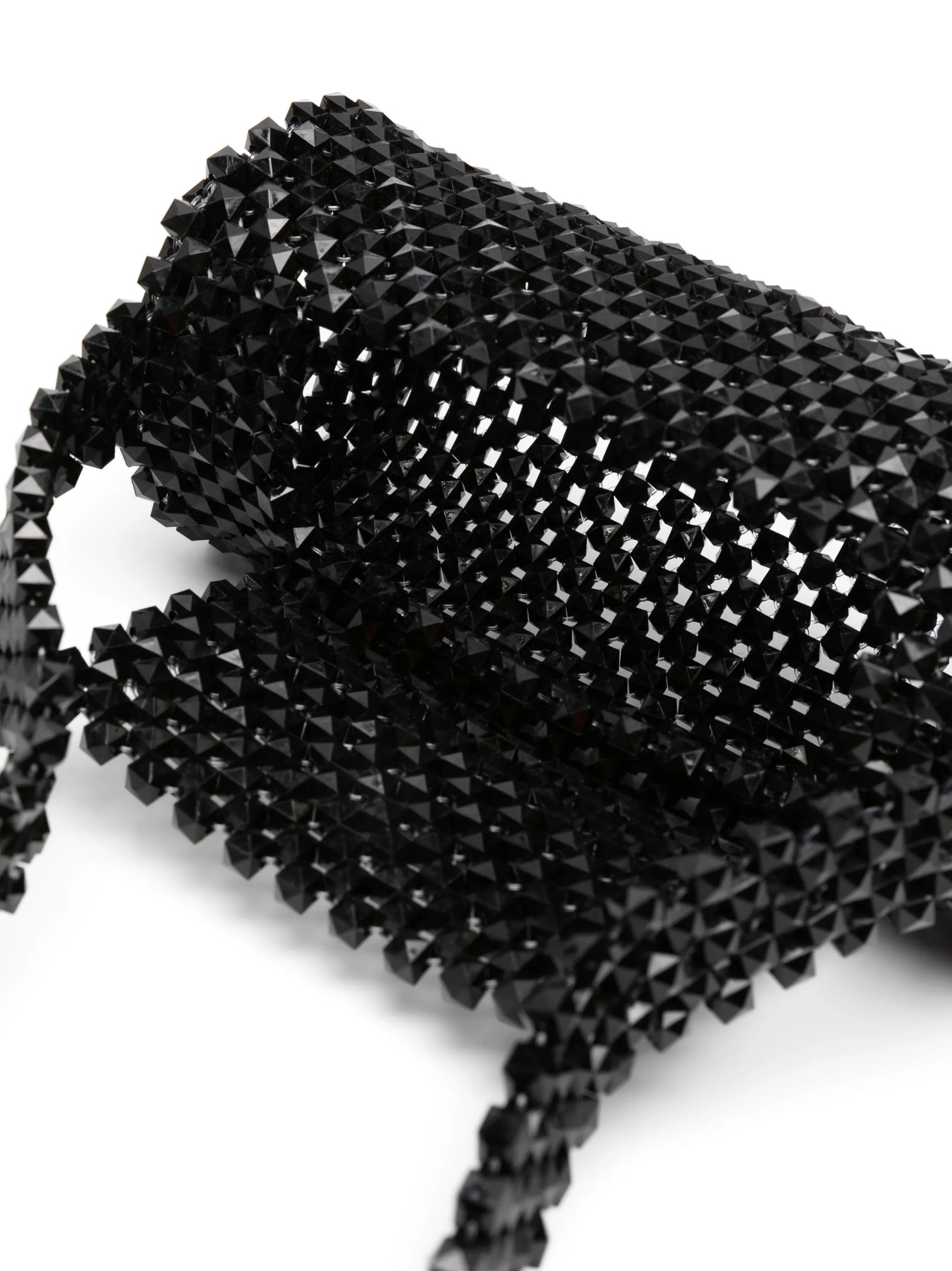 bead-chain cylinder shoulder bag