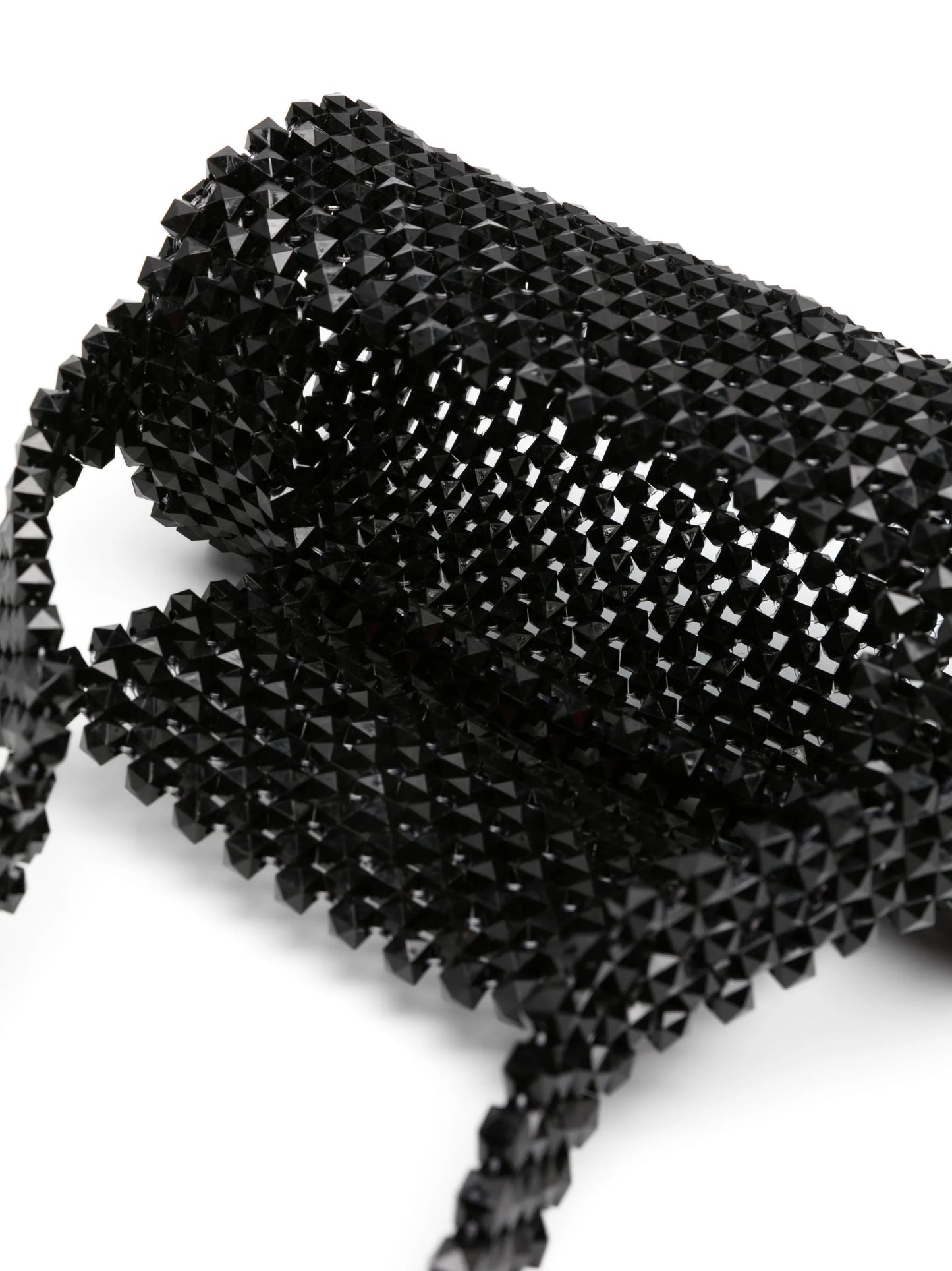 bead-chain cylinder shoulder bag
