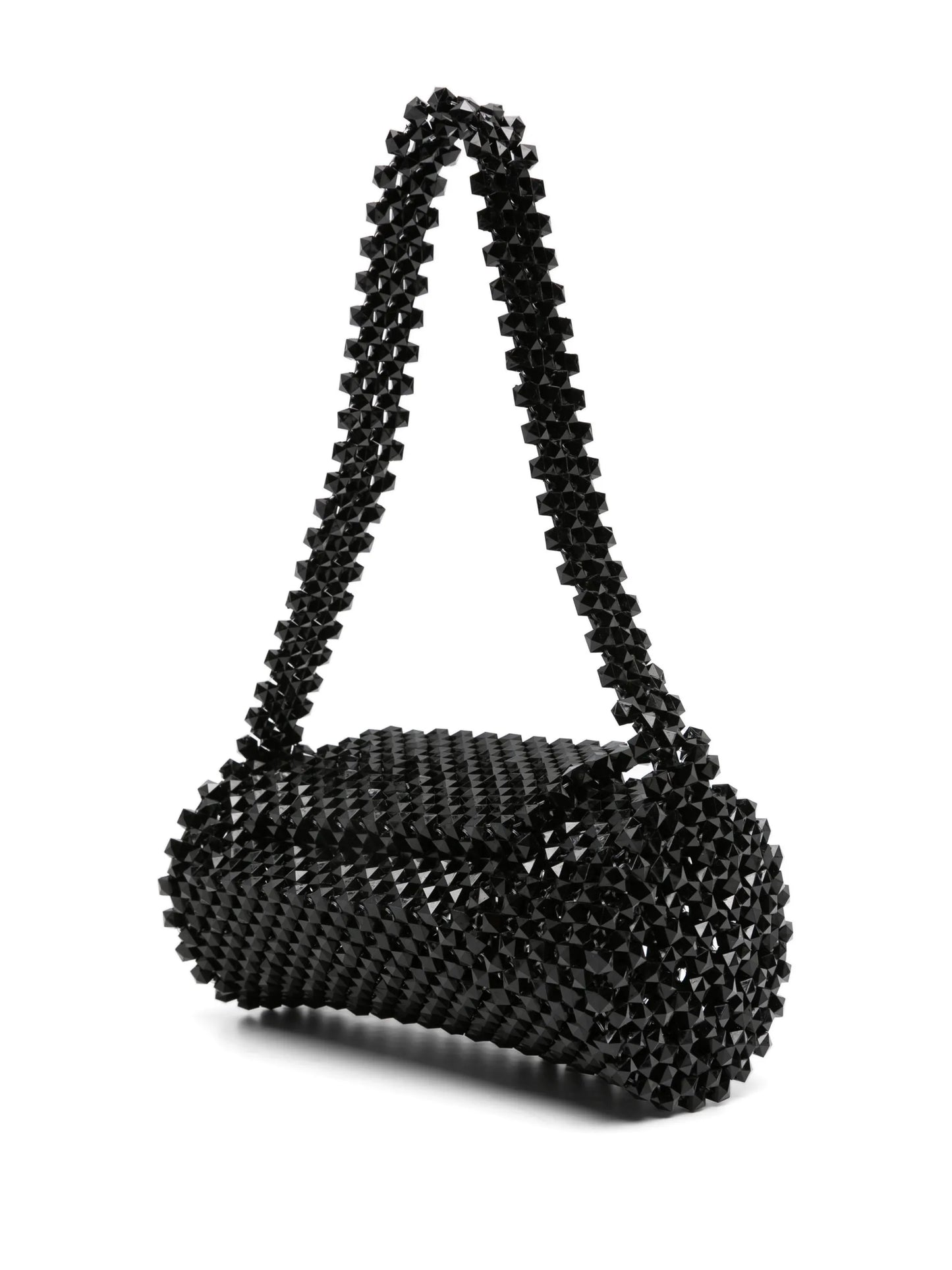bead-chain cylinder shoulder bag