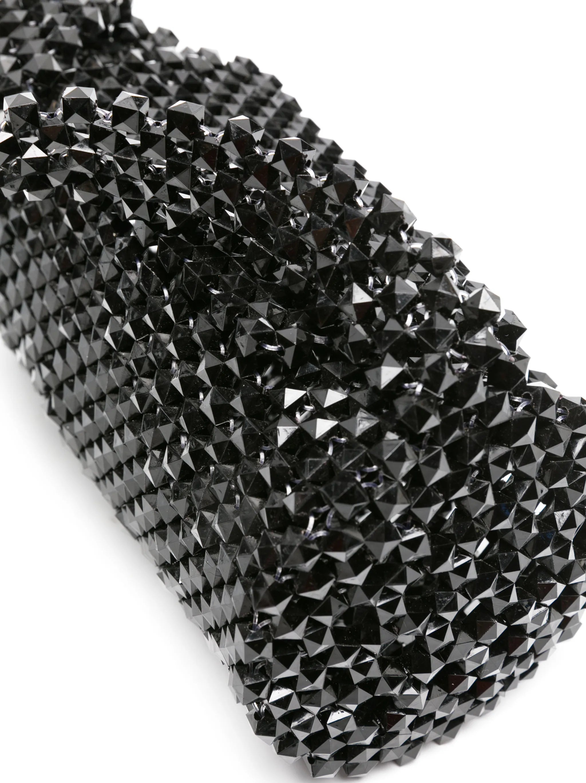 bead-chain cylinder shoulder bag