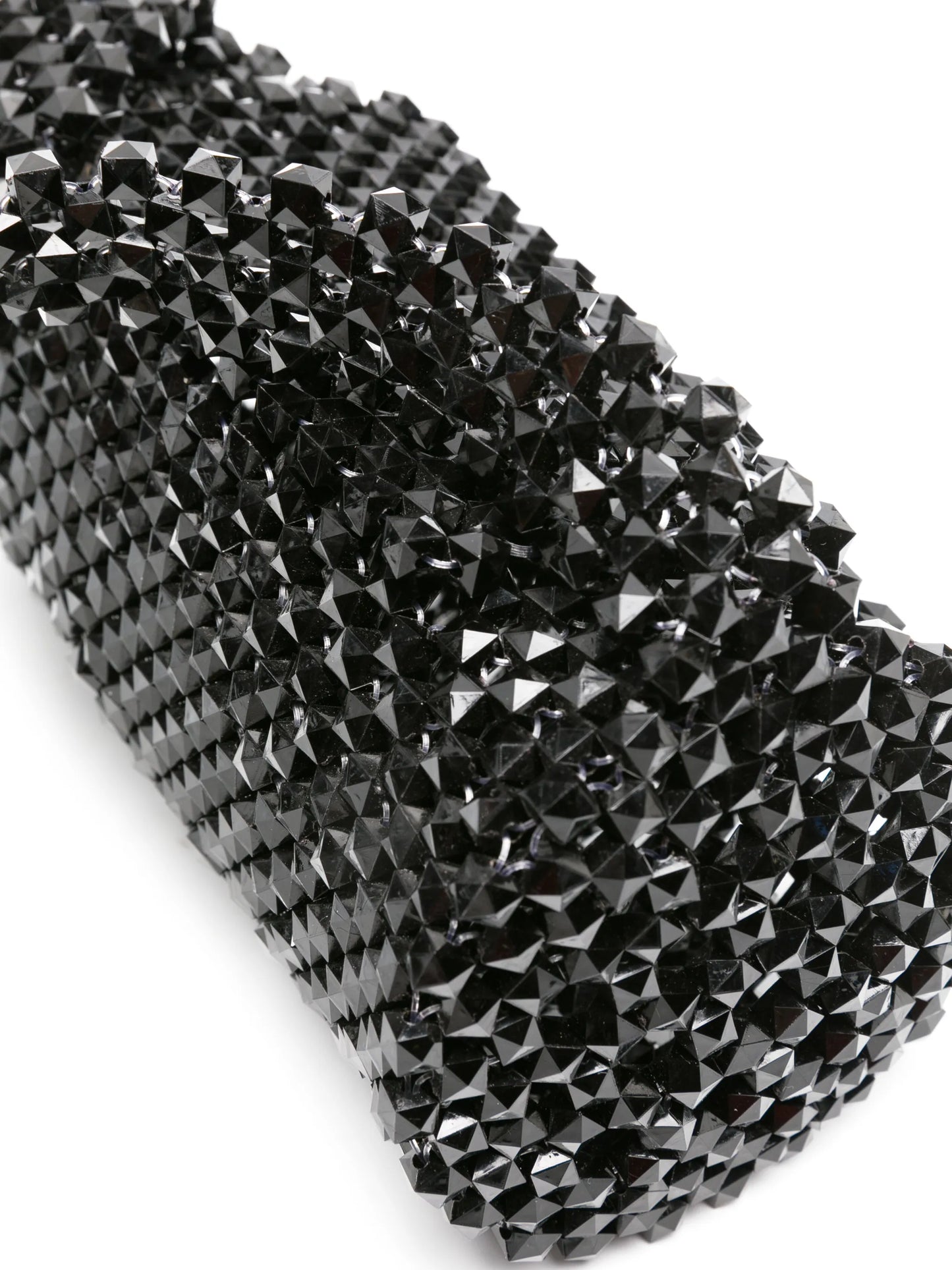 bead-chain cylinder shoulder bag