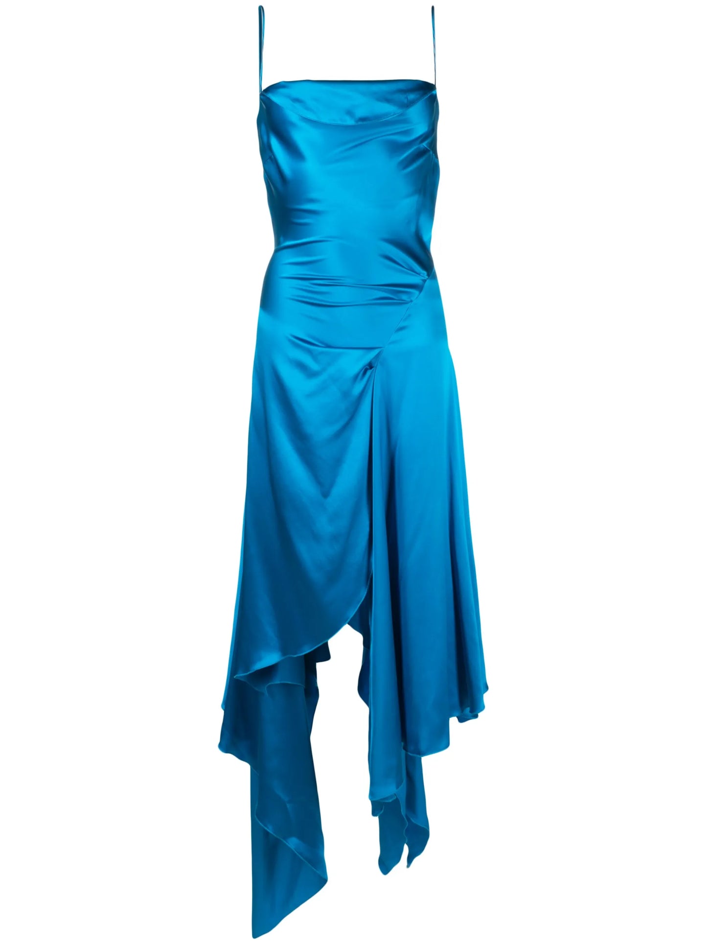 Cowl asymmetric midi dress