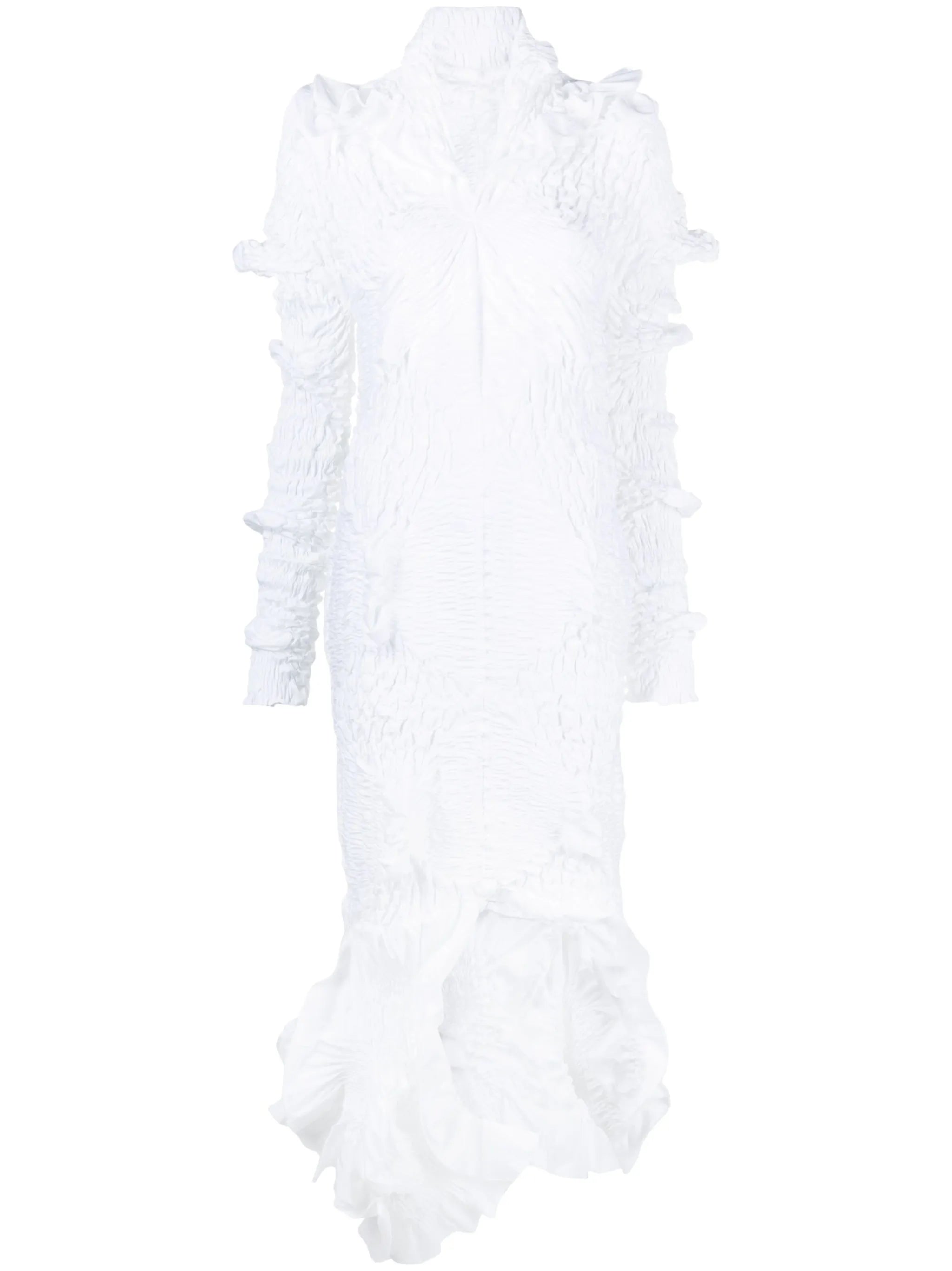 Twist smocked midi dress