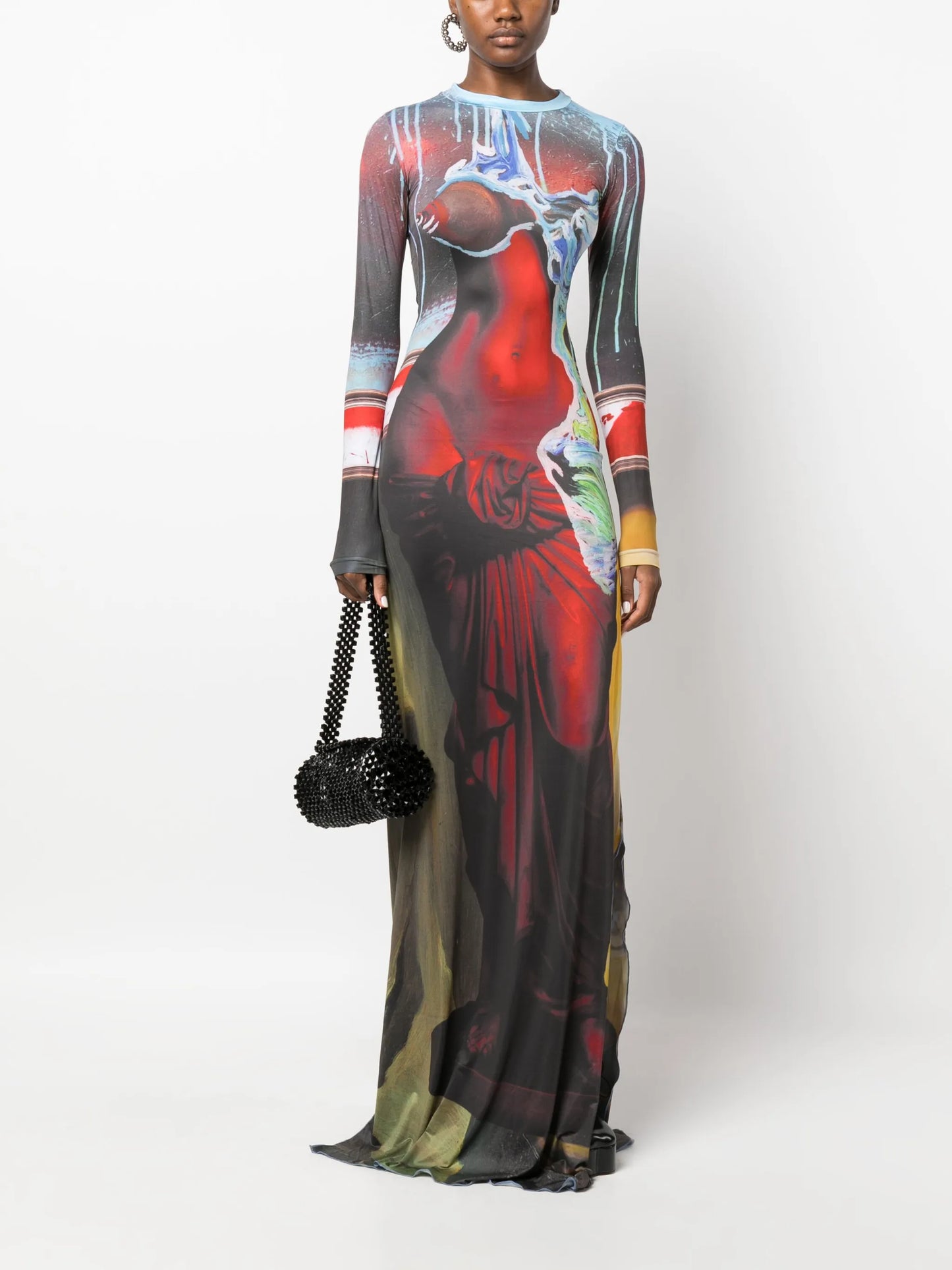 Scales body-print long dress