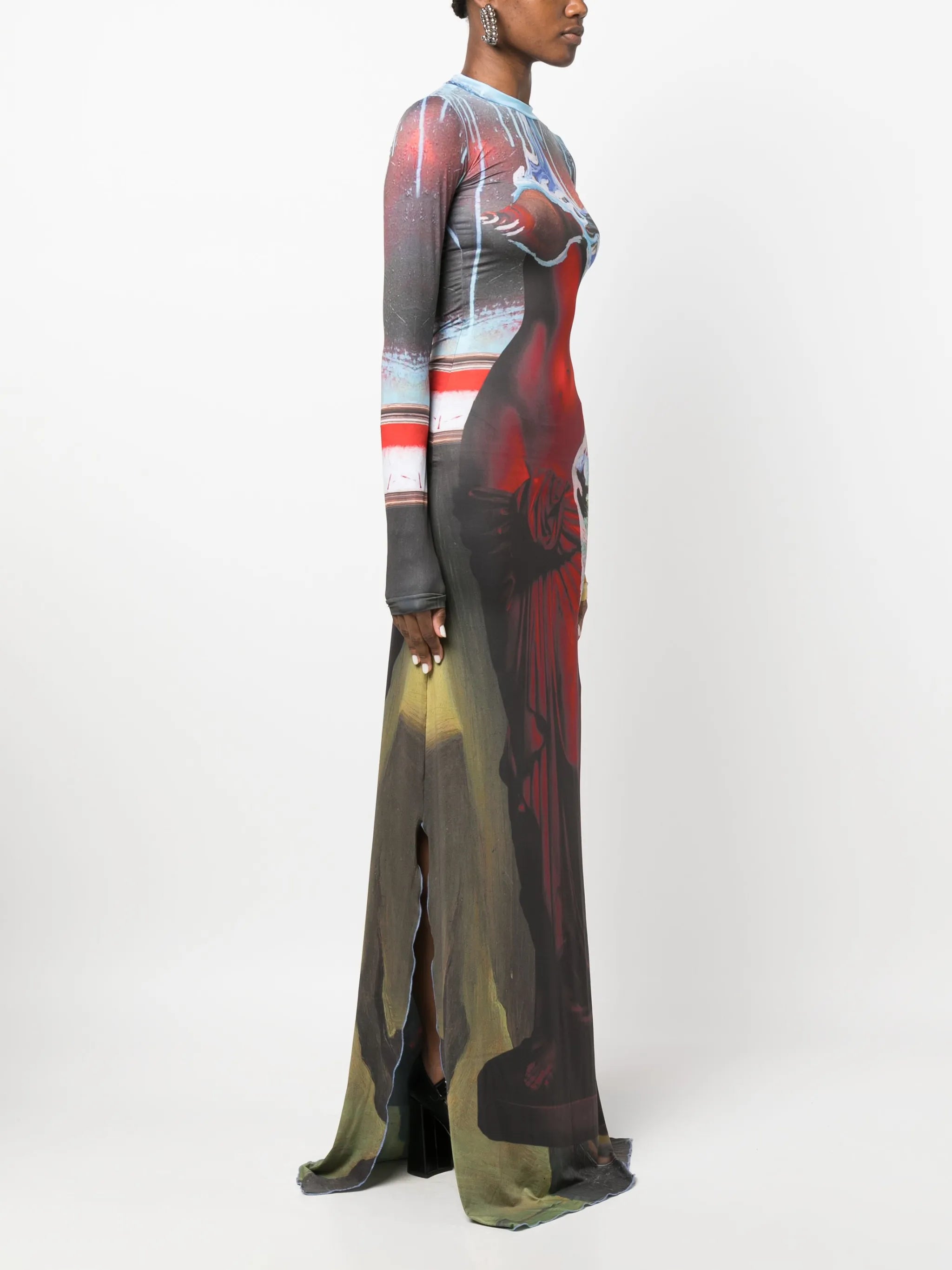 Scales body-print long dress
