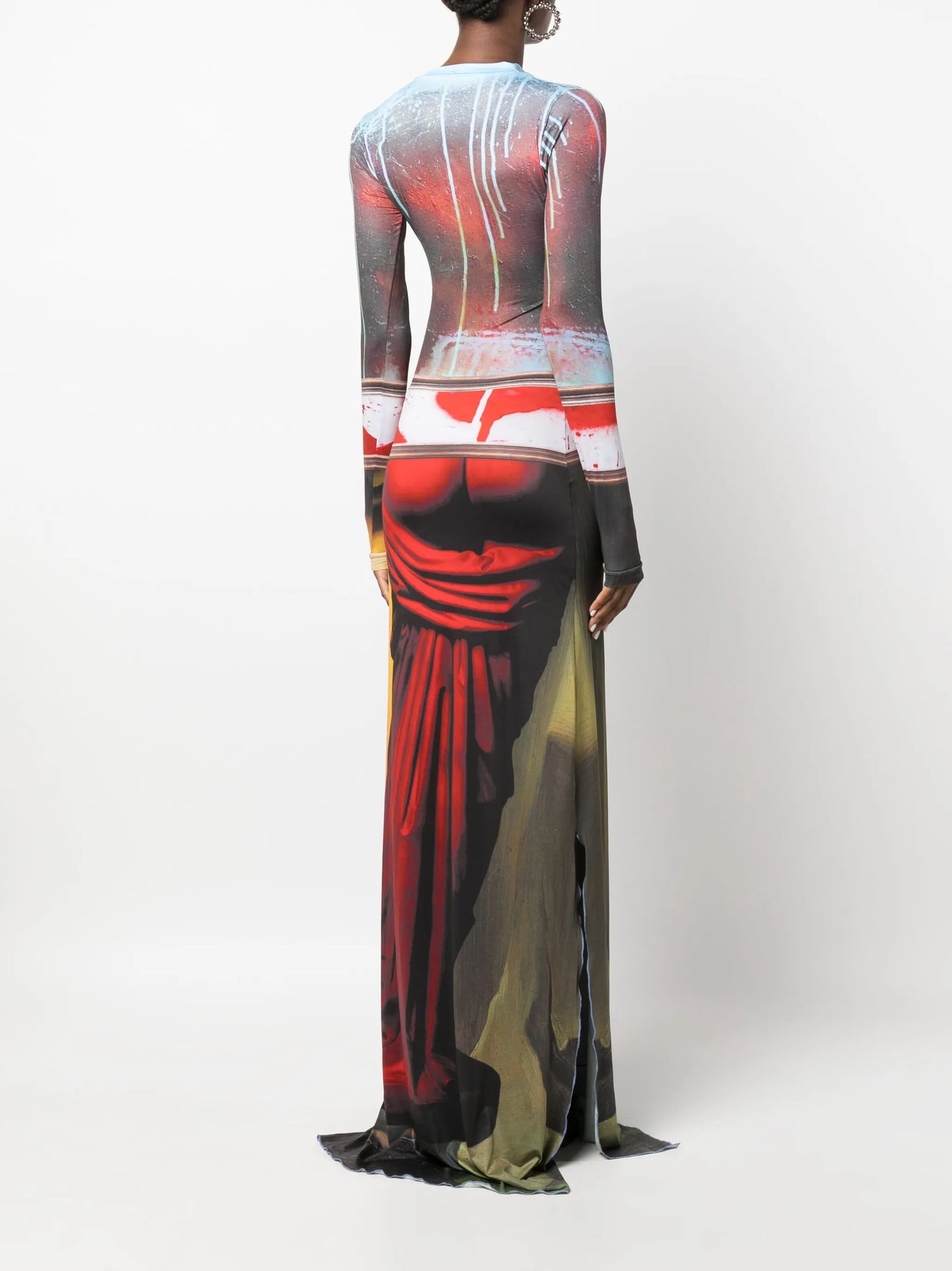 Scales body-print long dress