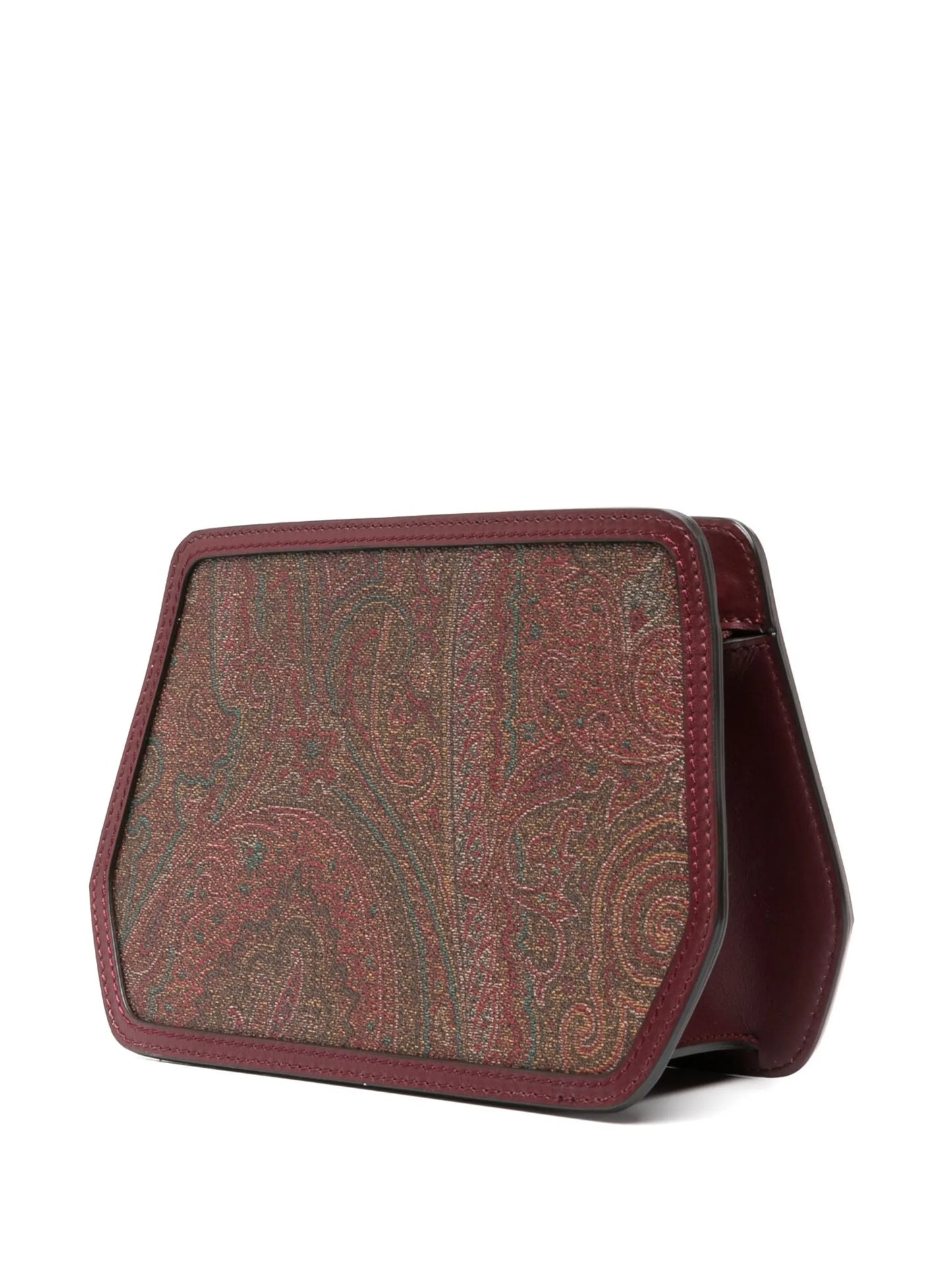 logo-embroidered paisley-print crossbody bag