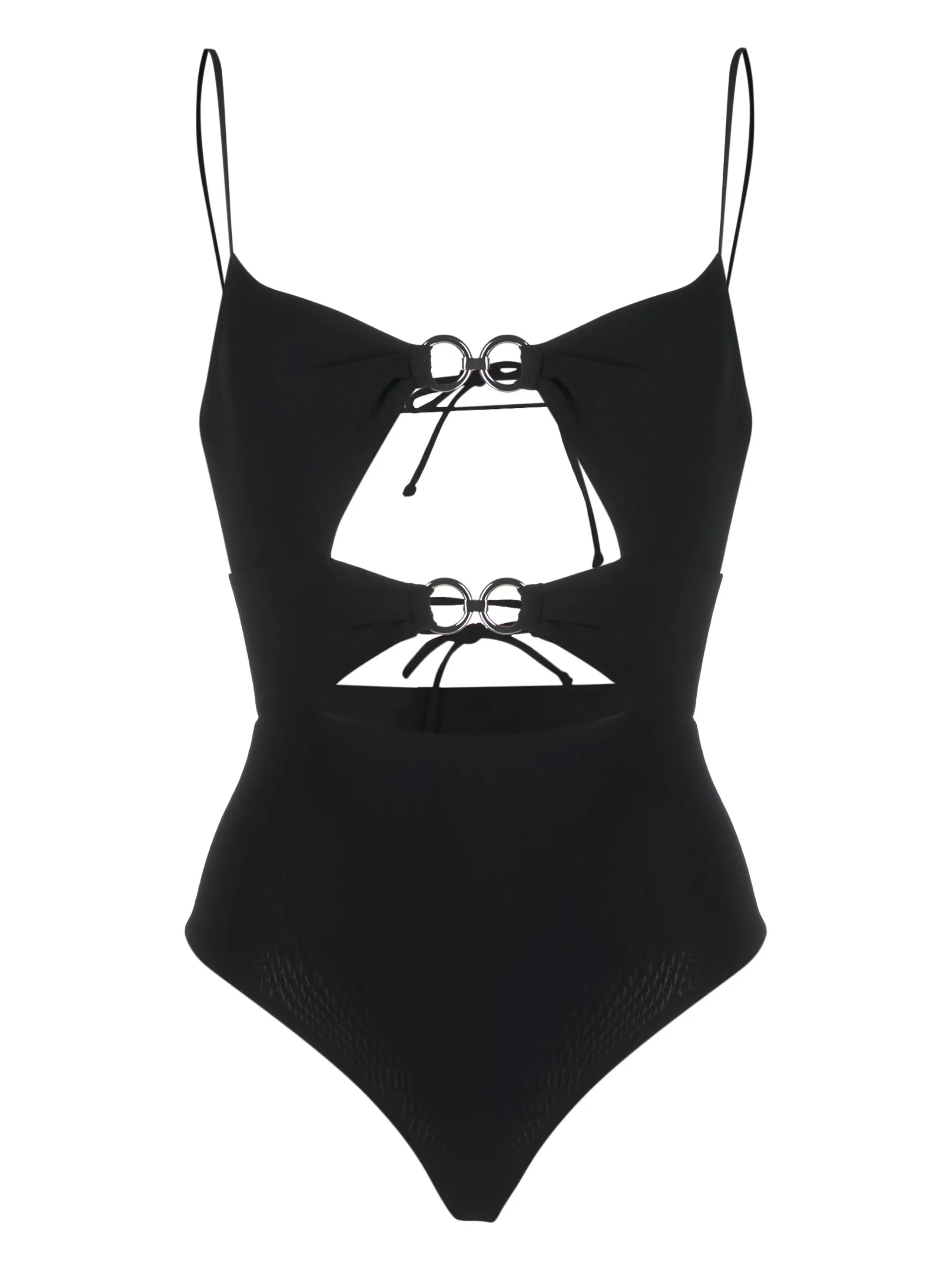 ring-embellished cut-out swimsuit